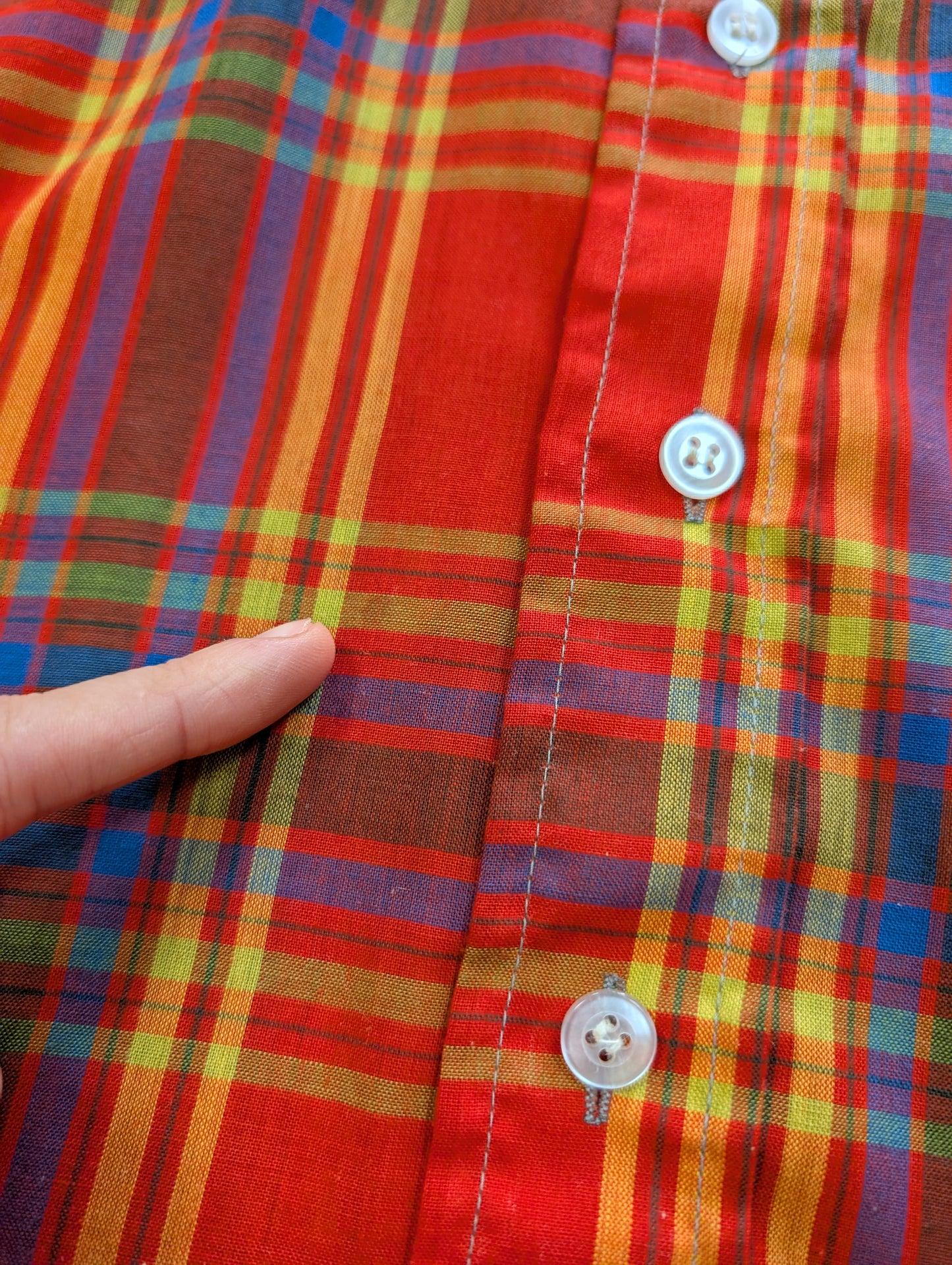 1970s Brutus Trimfit check shirt button down collar
