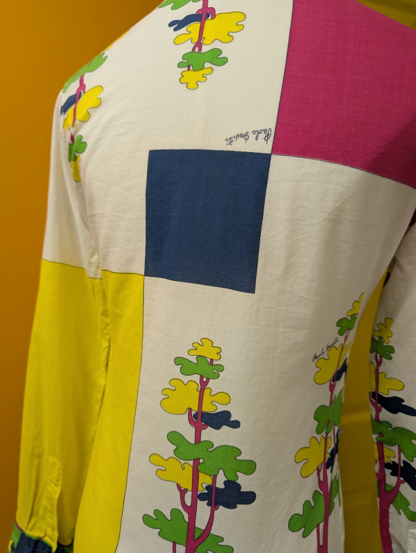 Stunning 1970s Paola Davitti novelty print cotton shirt - XS