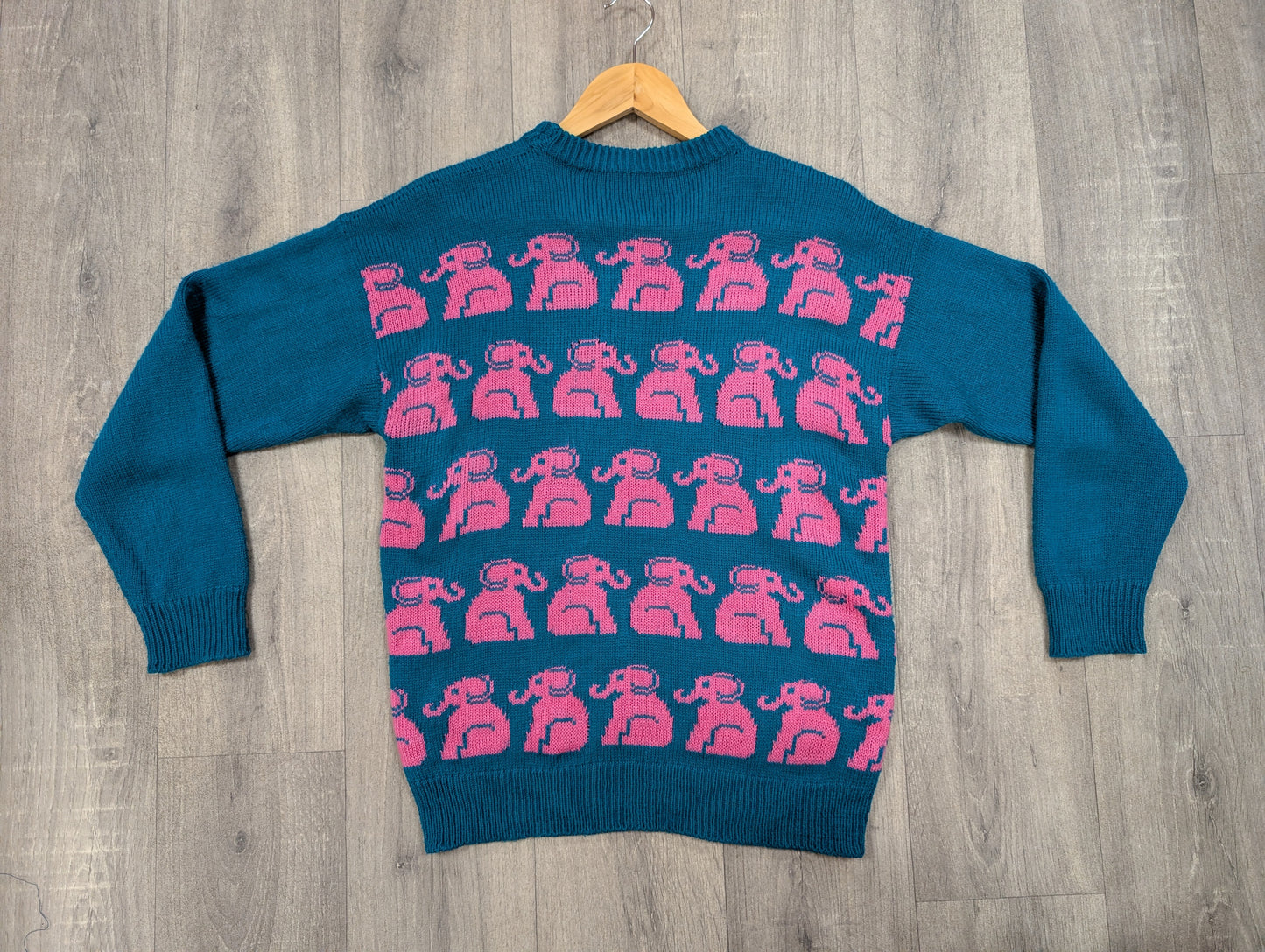 Hand knitted novelty elephant jumper - S/M