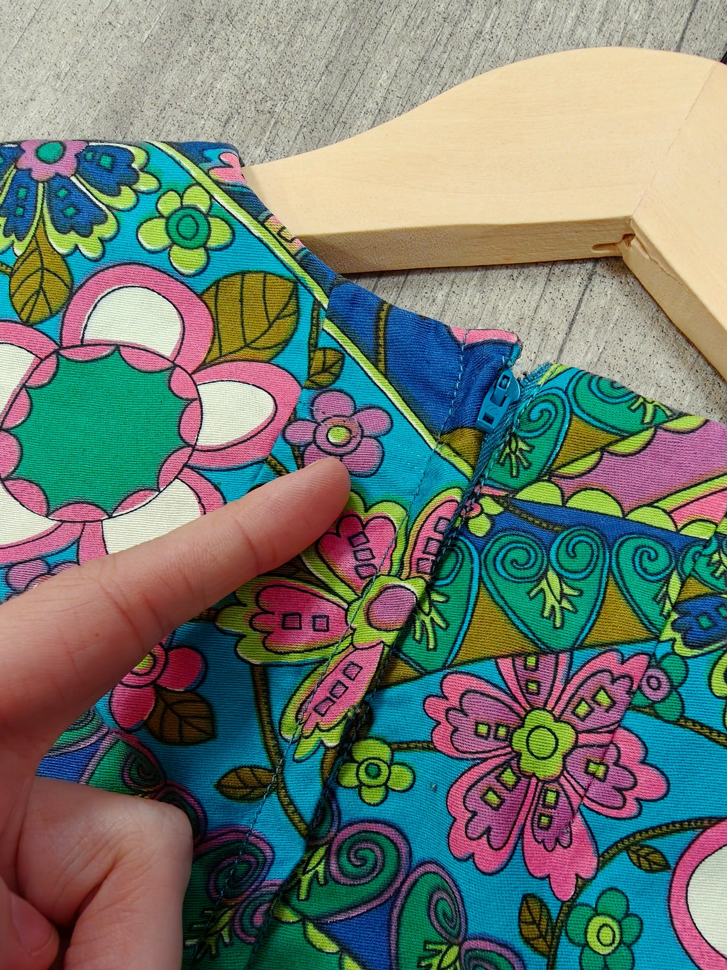 1960s psychedelic cotton dress - XS/S