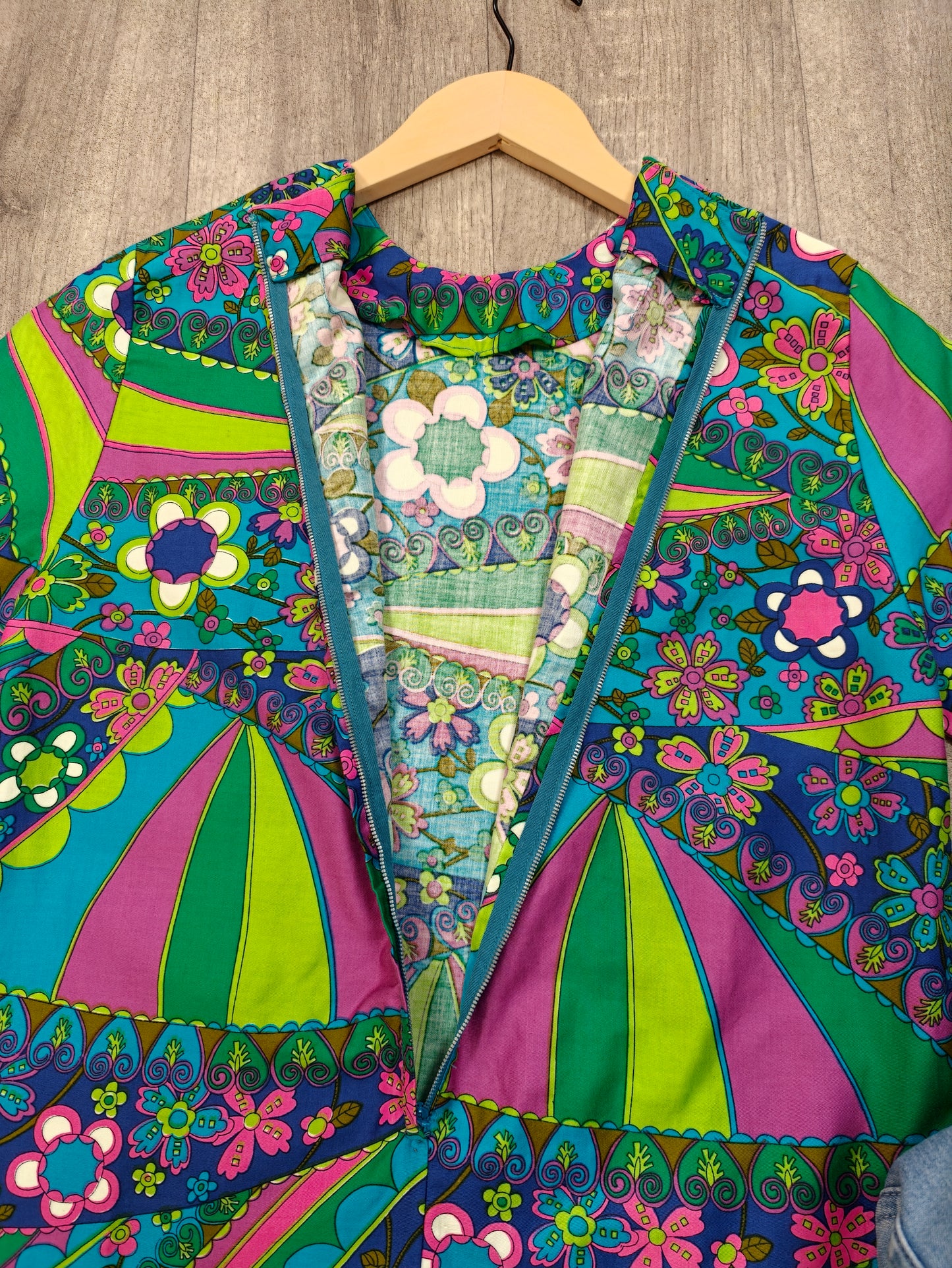 1960s psychedelic cotton dress - XS/S