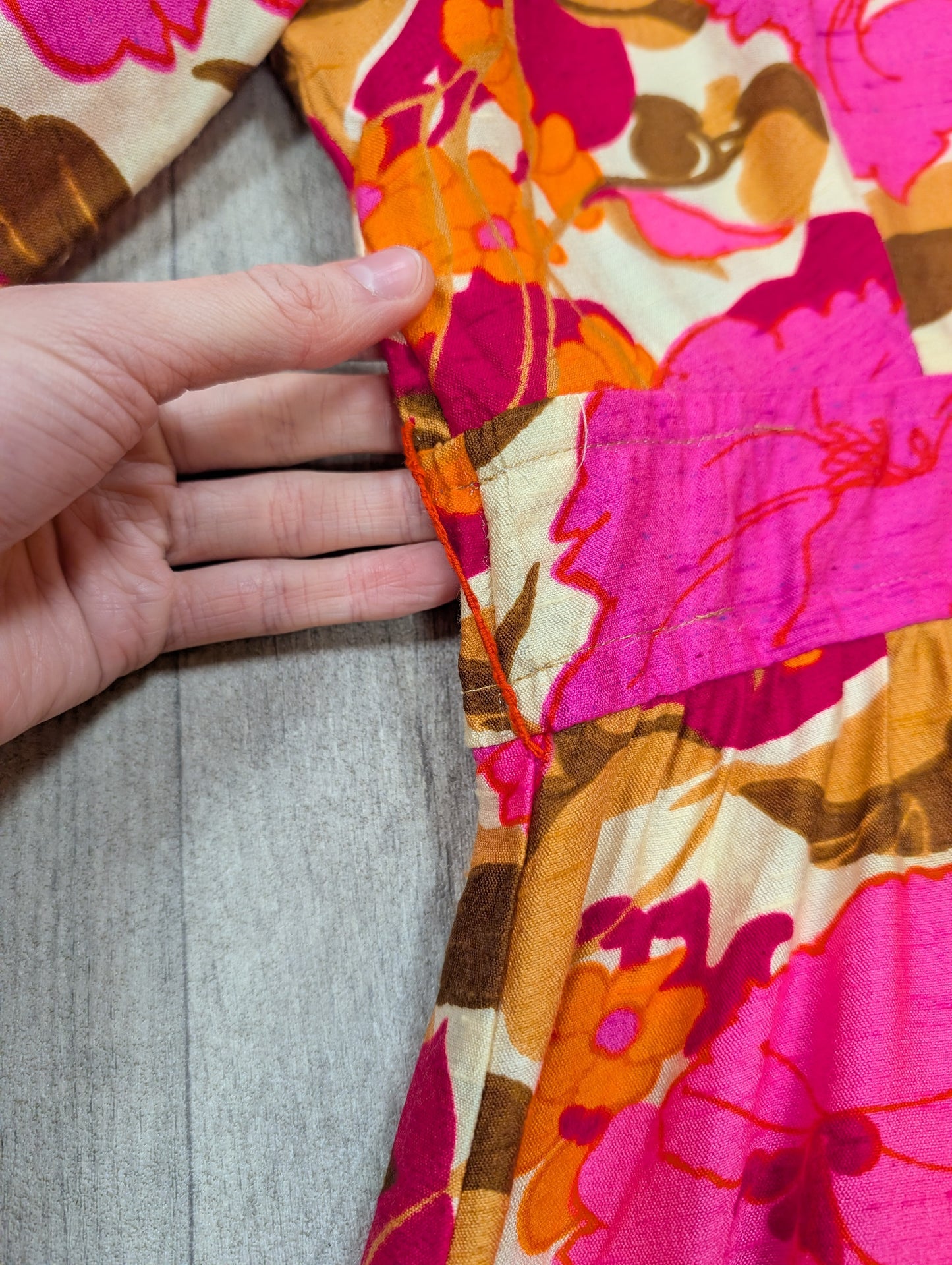 60s/70s psychedelic maxi dress - M/12/14