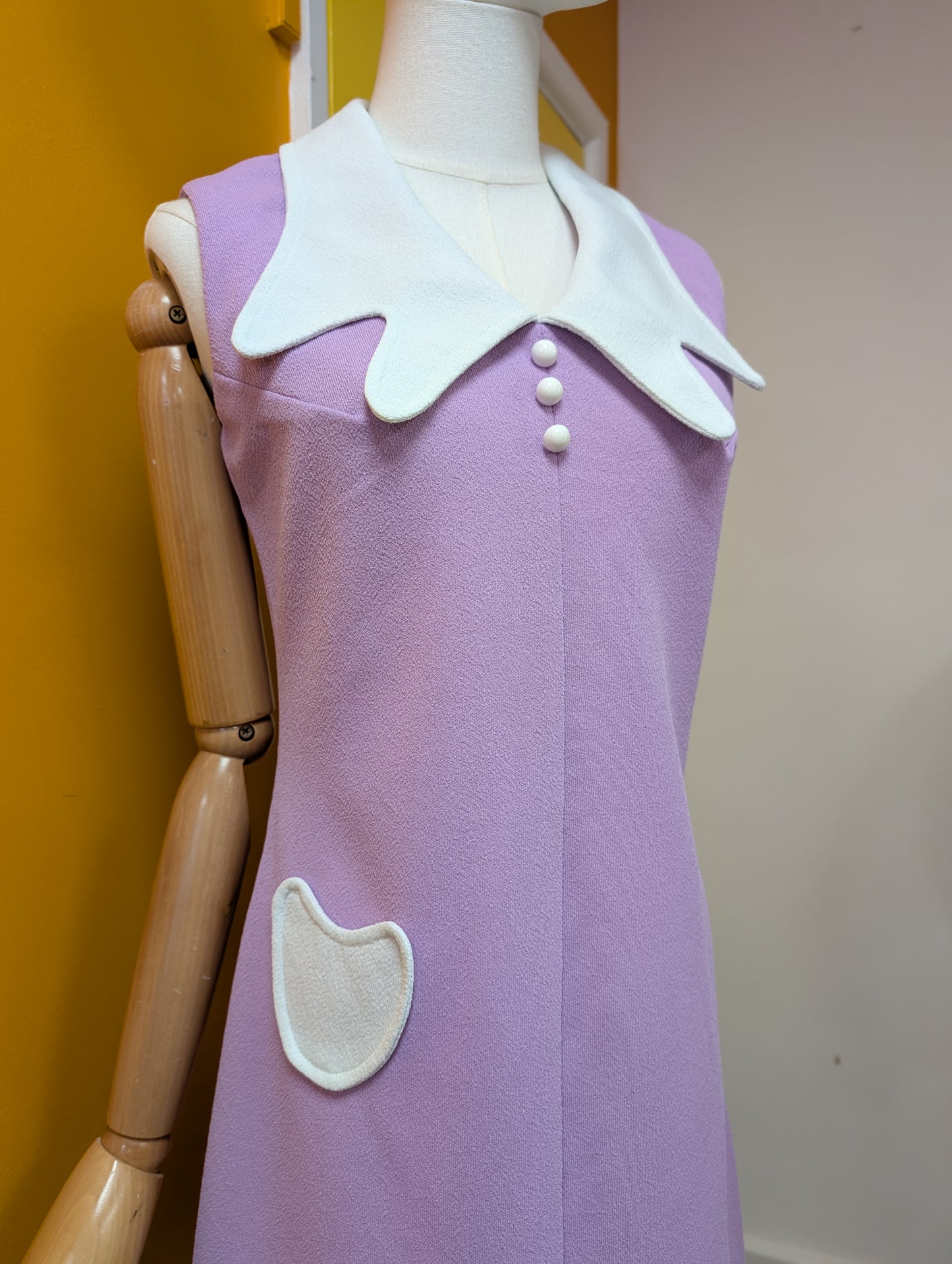 60s/70s Helanca crimplene dress - S/8/10