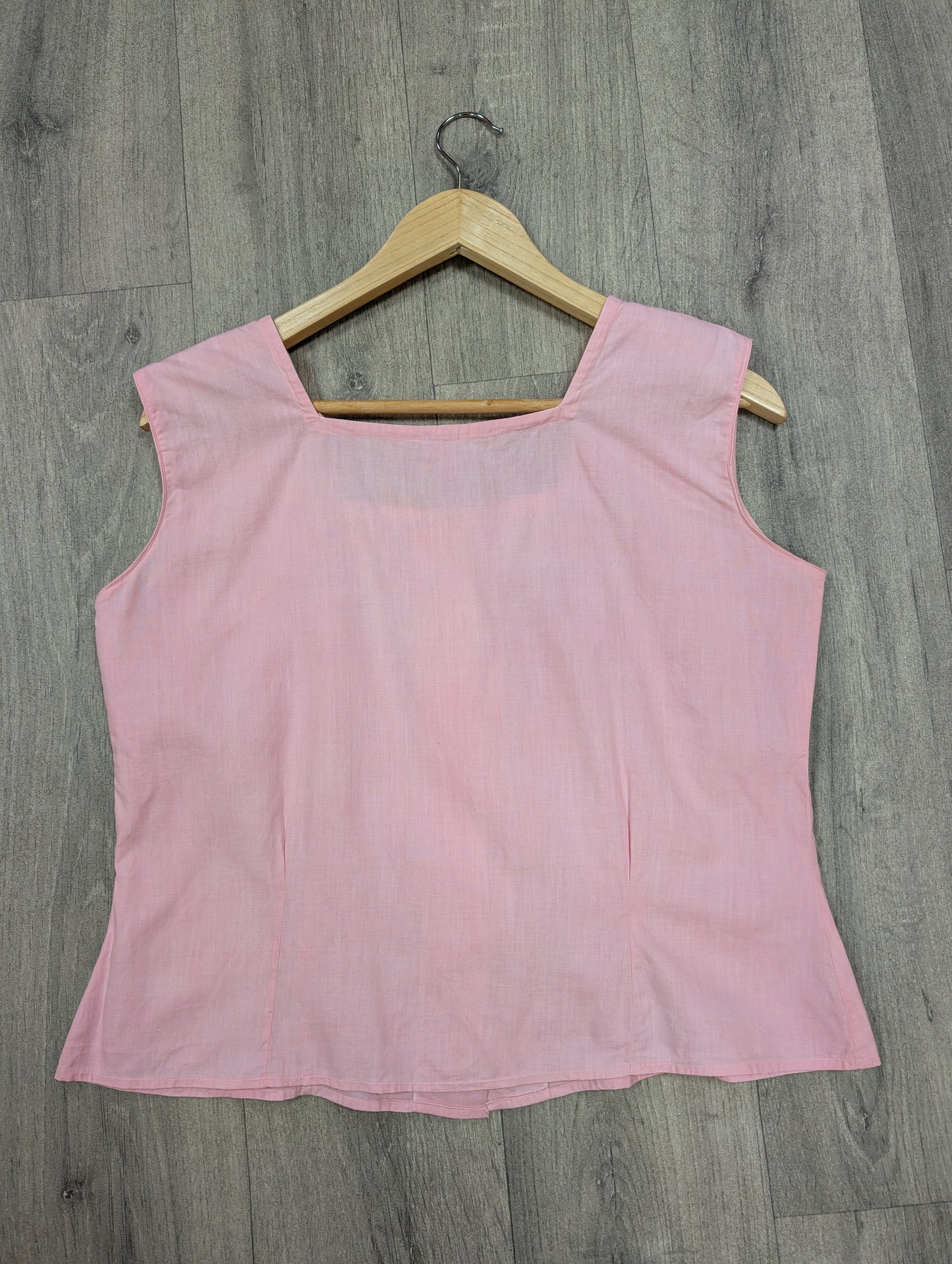 1950s Red Girl pink cotton top - M