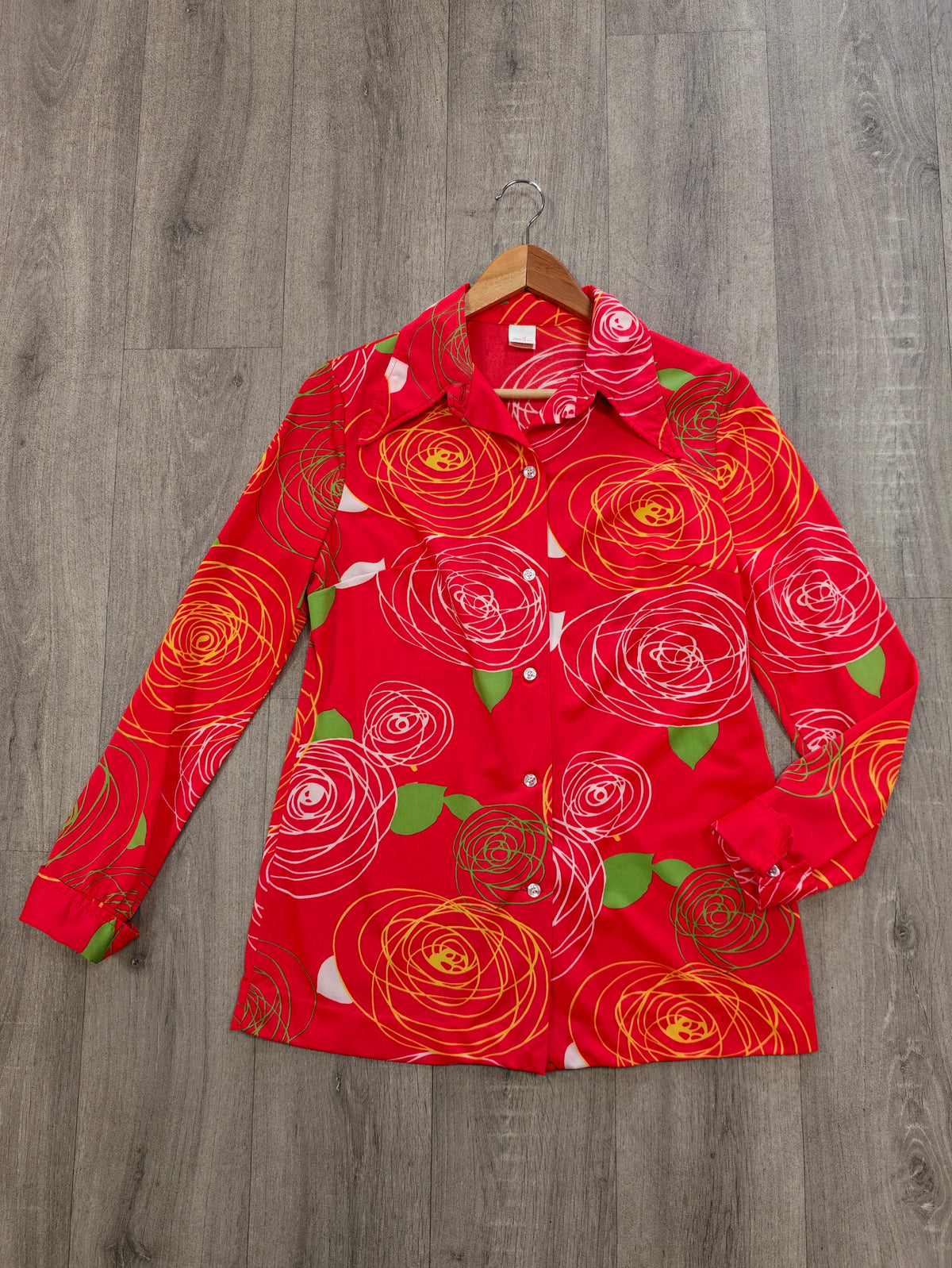 1970s Jantzen dagger collar shirt - M