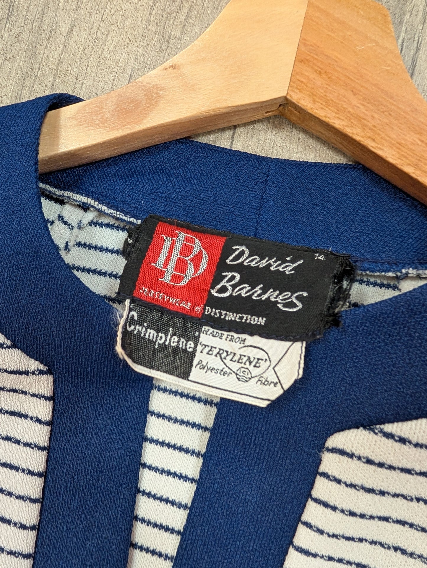 1960s David Barnes crimplene striped tunic/top - M