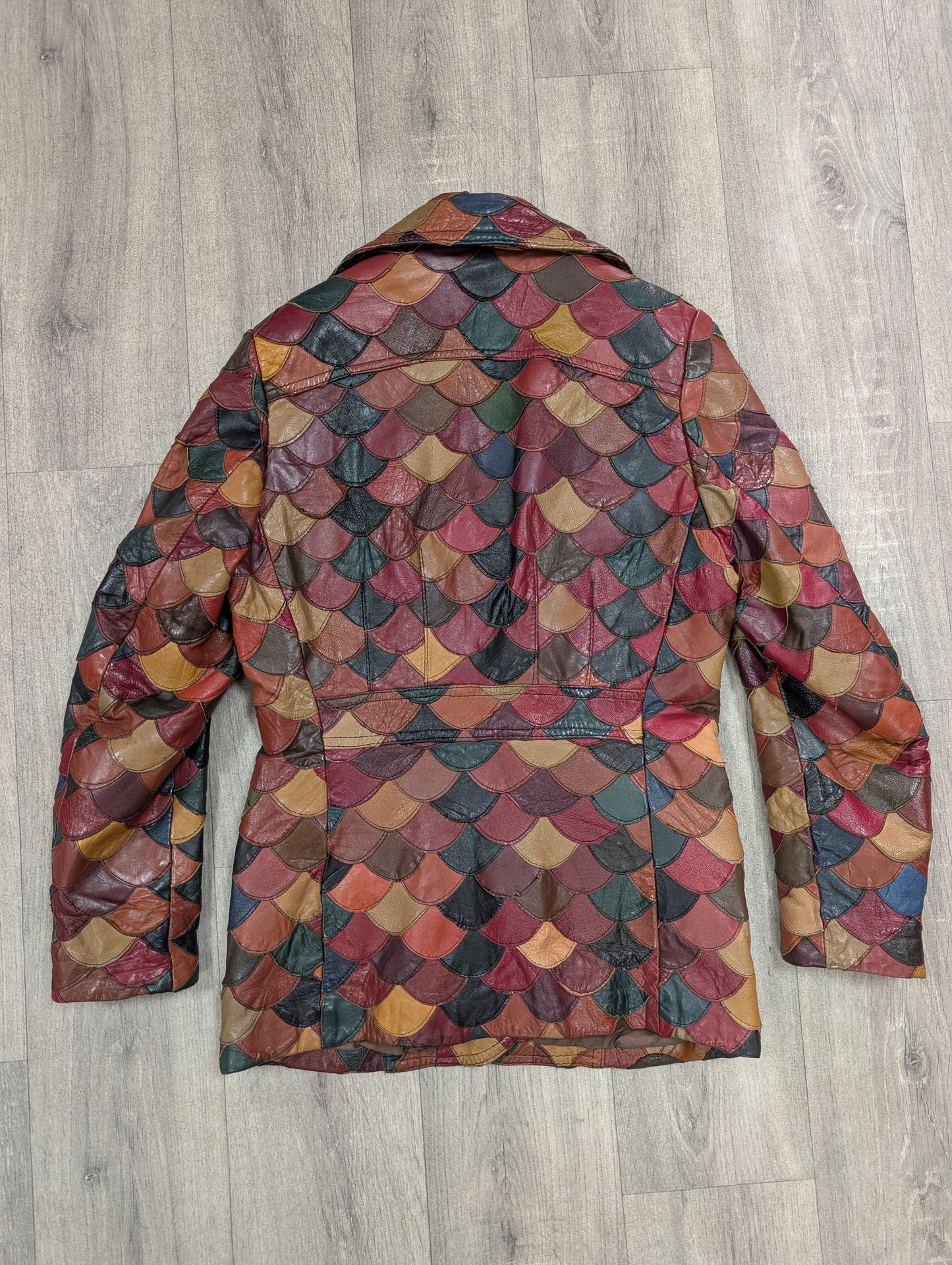 Epic 1970s fish scale leather jacket