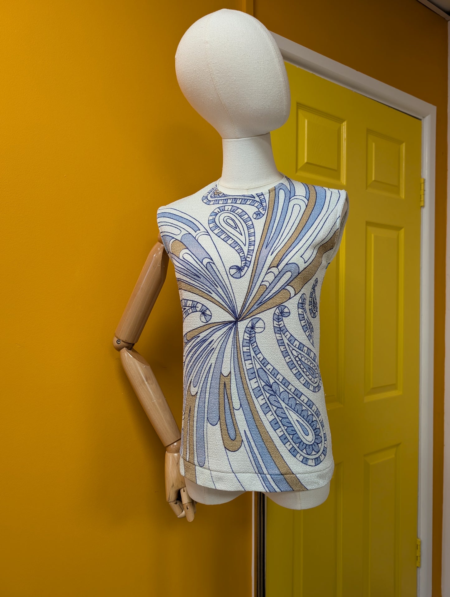 1960s Top Knit paisley psychedelic top - XS/S