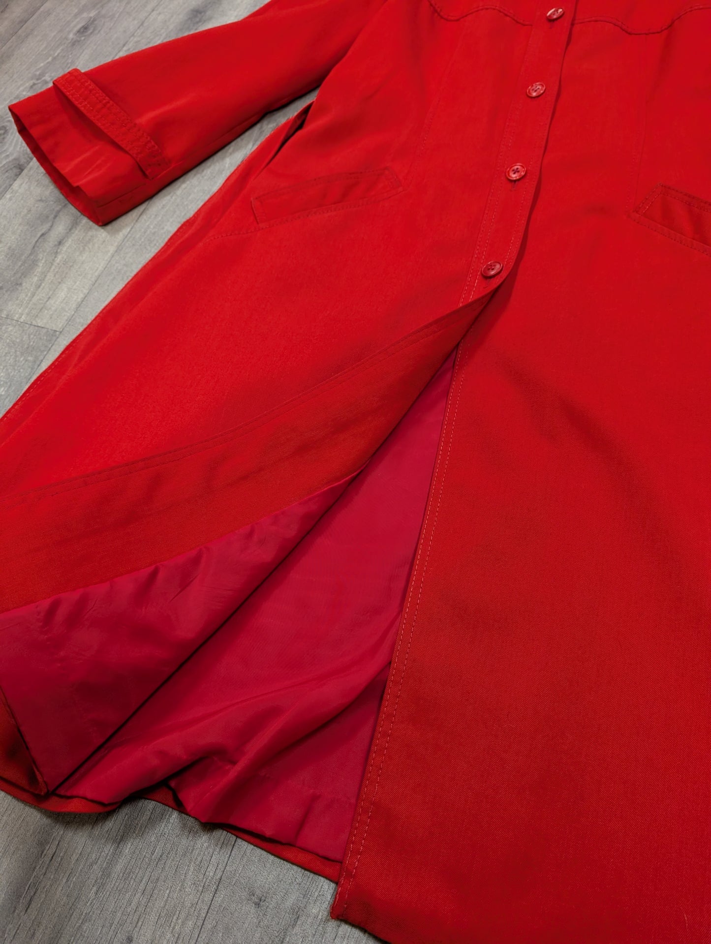 1970s St Michael red belted coat - S/M