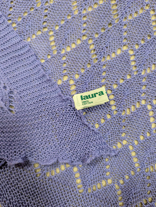 80s/90s Laura Ashley lilac/purple cotton shawl/scarf