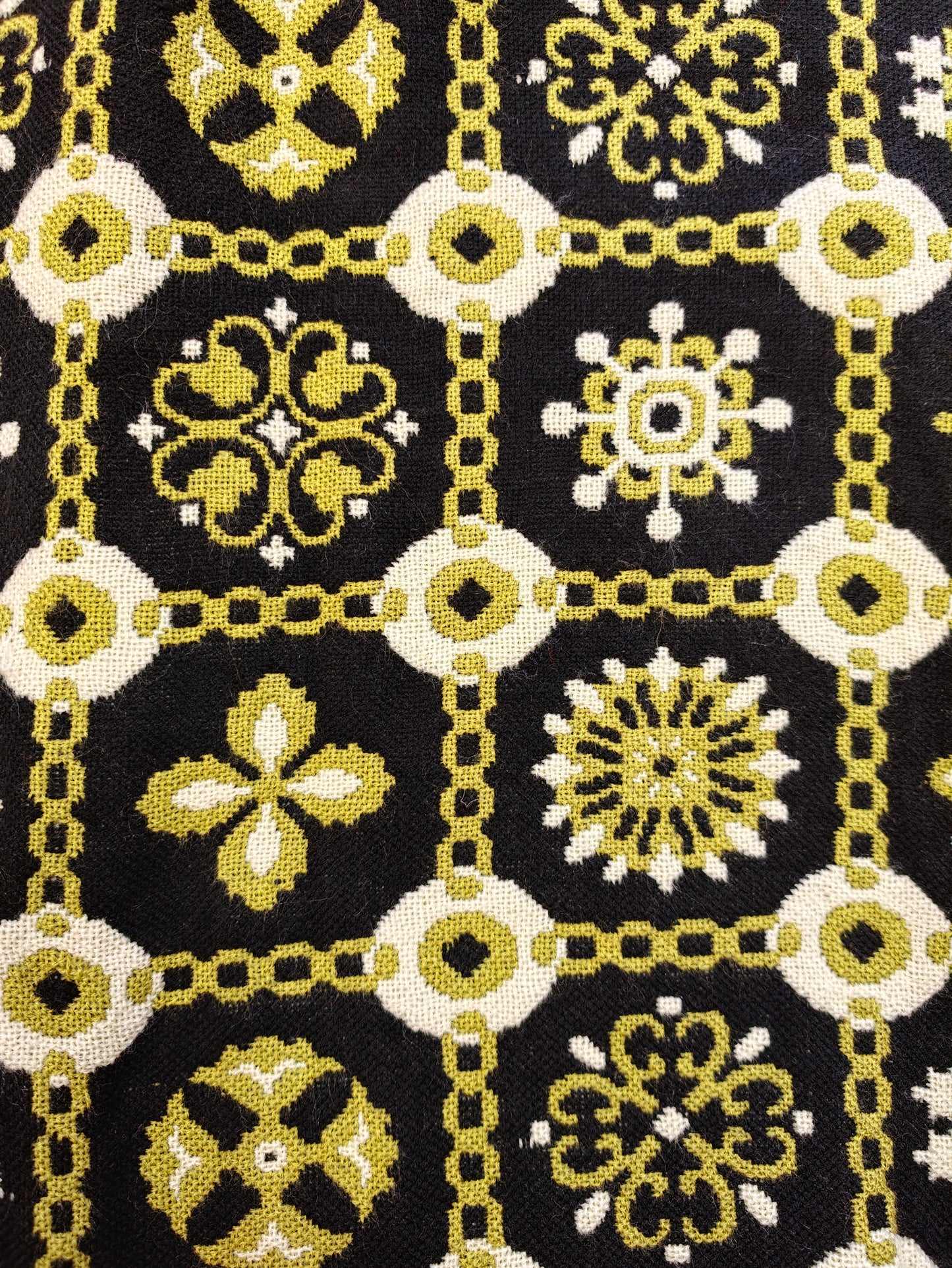 60s/70s green/black tapestry cape