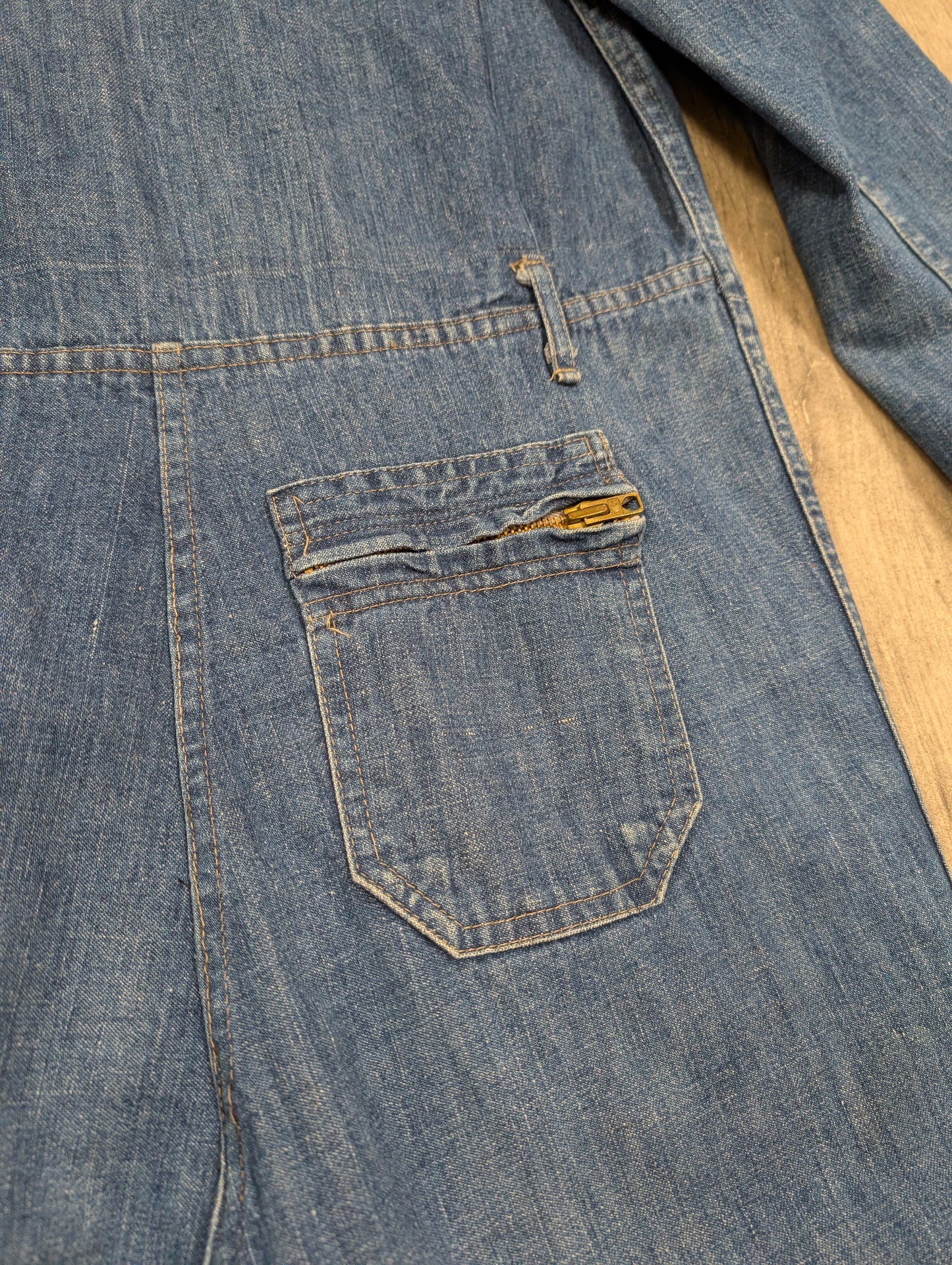 Epic 1970s Fred Roy denim jumpsuit - S/8/10