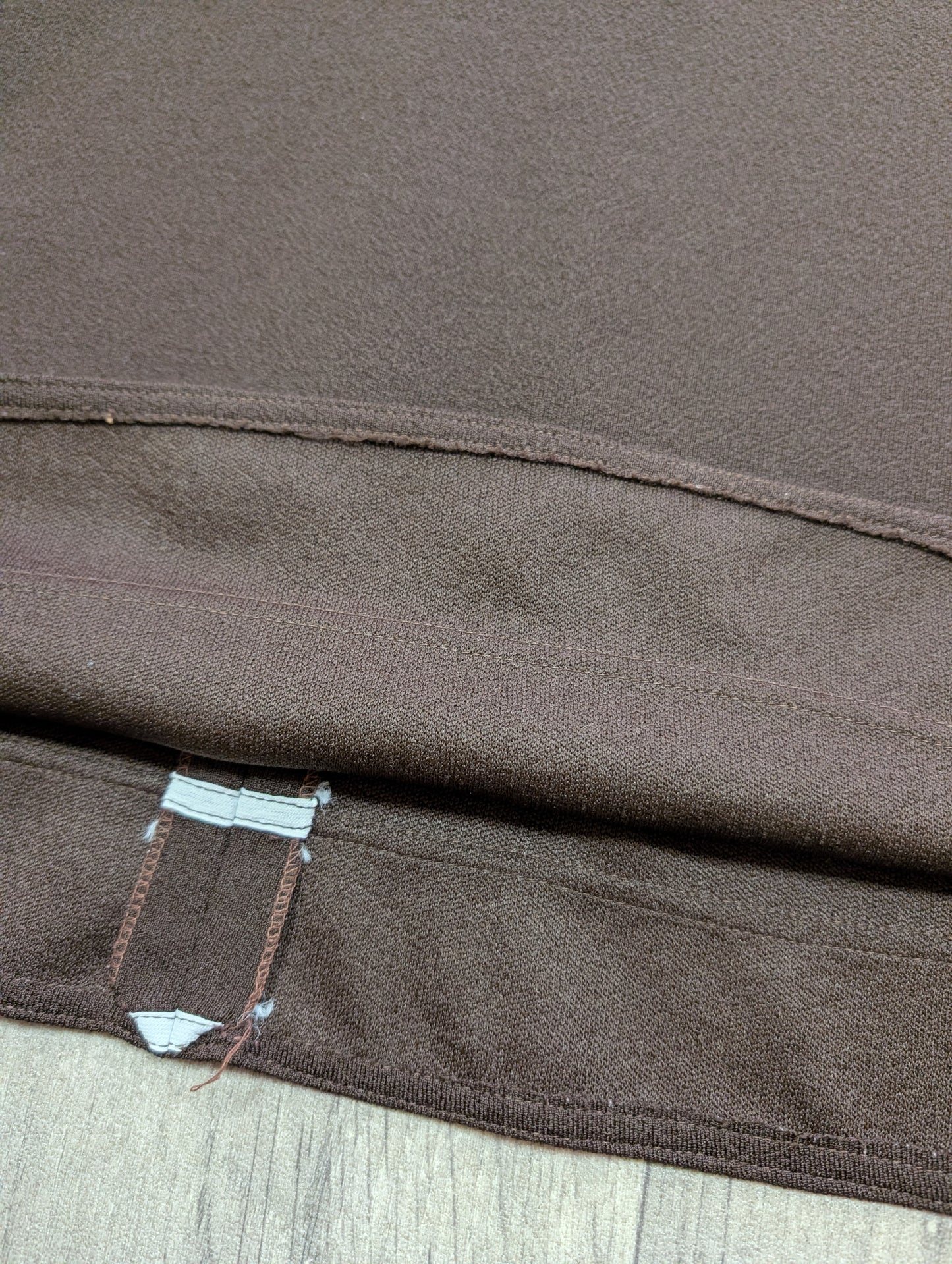 60s/70s brown crimplene dress - S/10