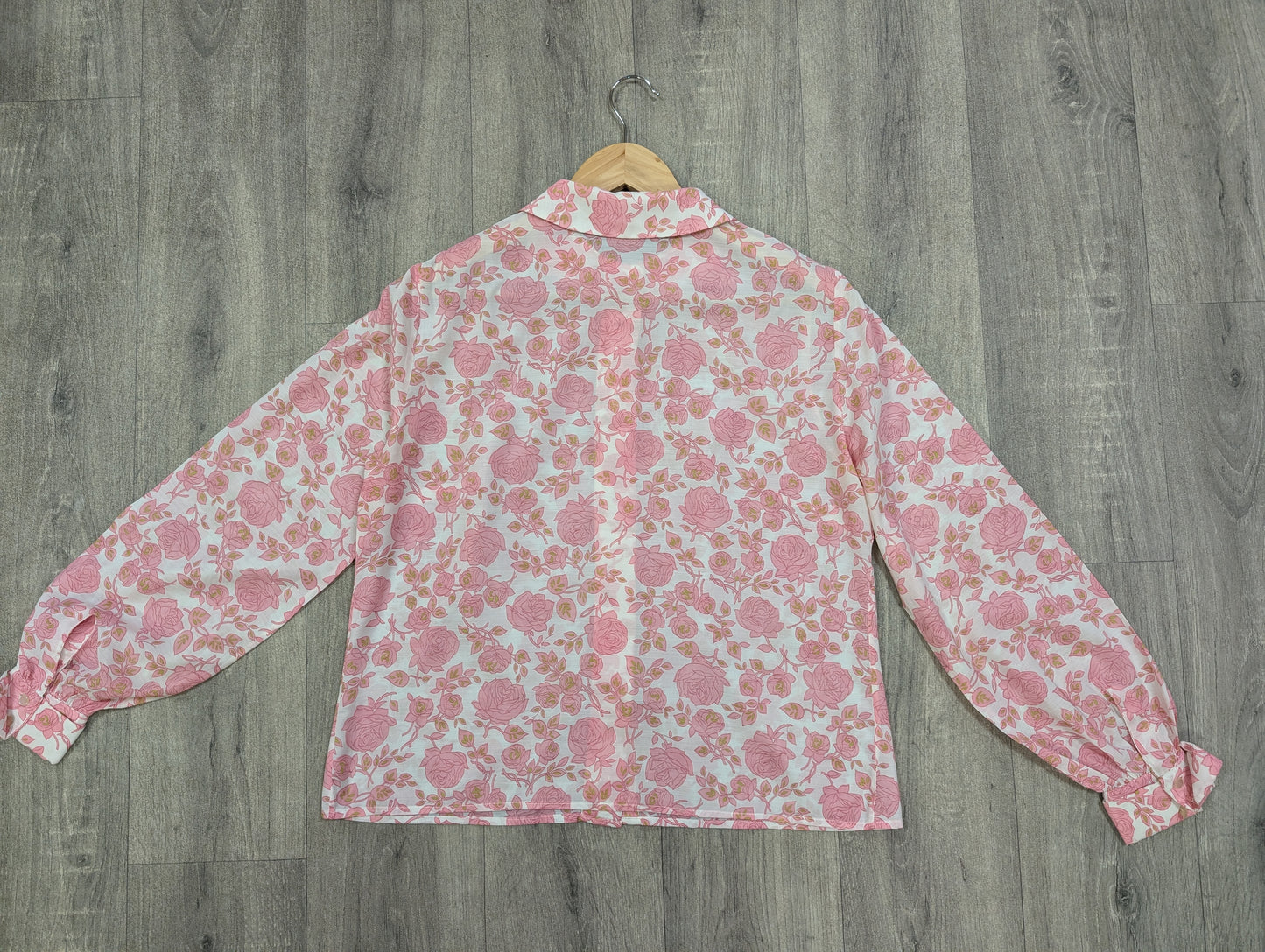 1960s St Michael pink floral blouse - M
