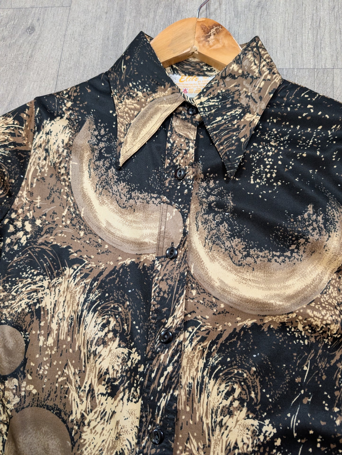 1970s Elite dagger collar shirt - S