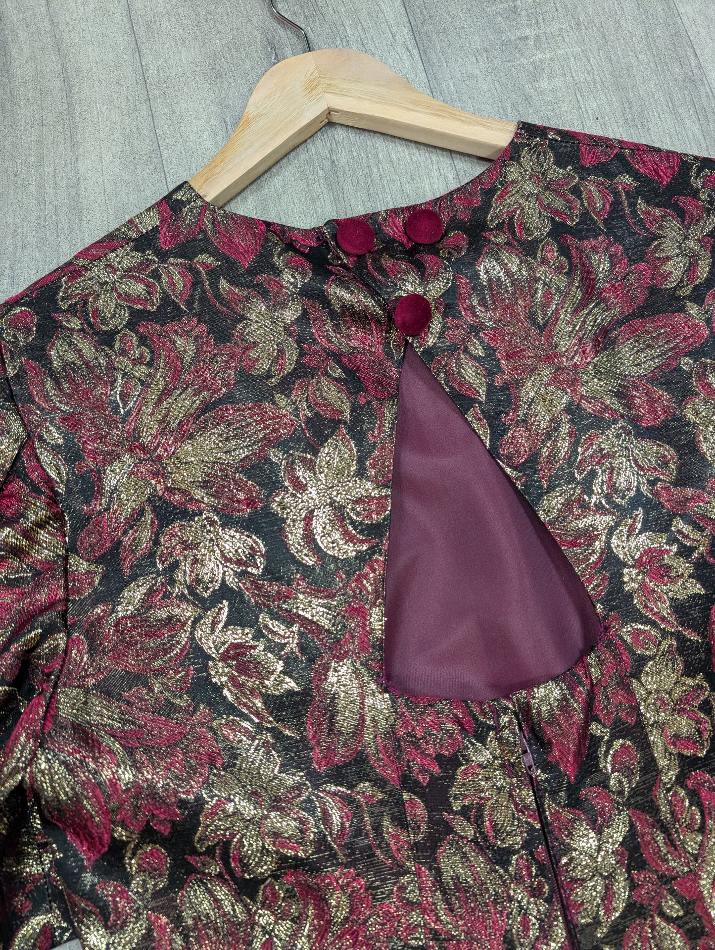 1980s lurex and velvet party dress - M/14