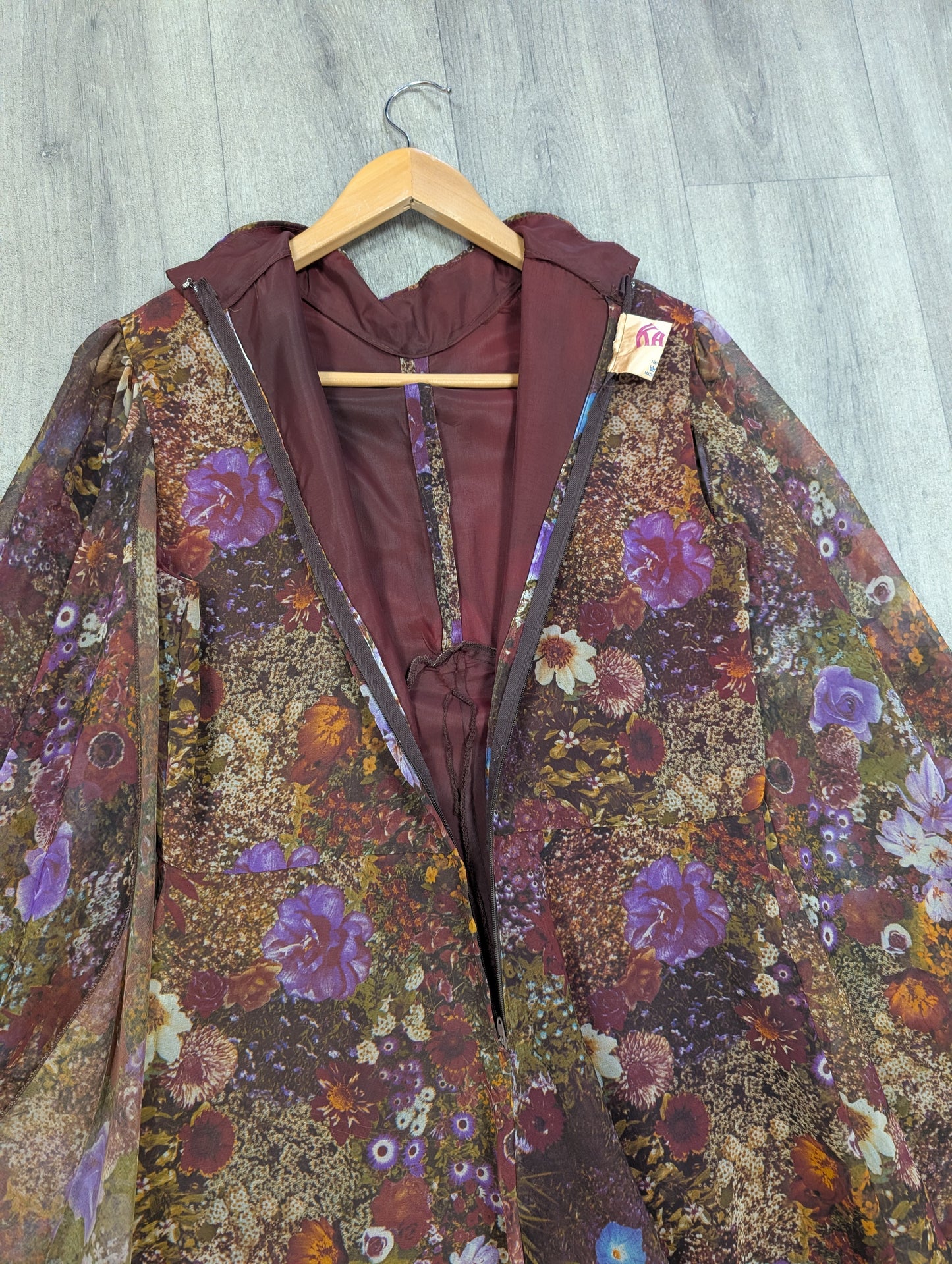 1970s Karida floral maxi dress - M/12