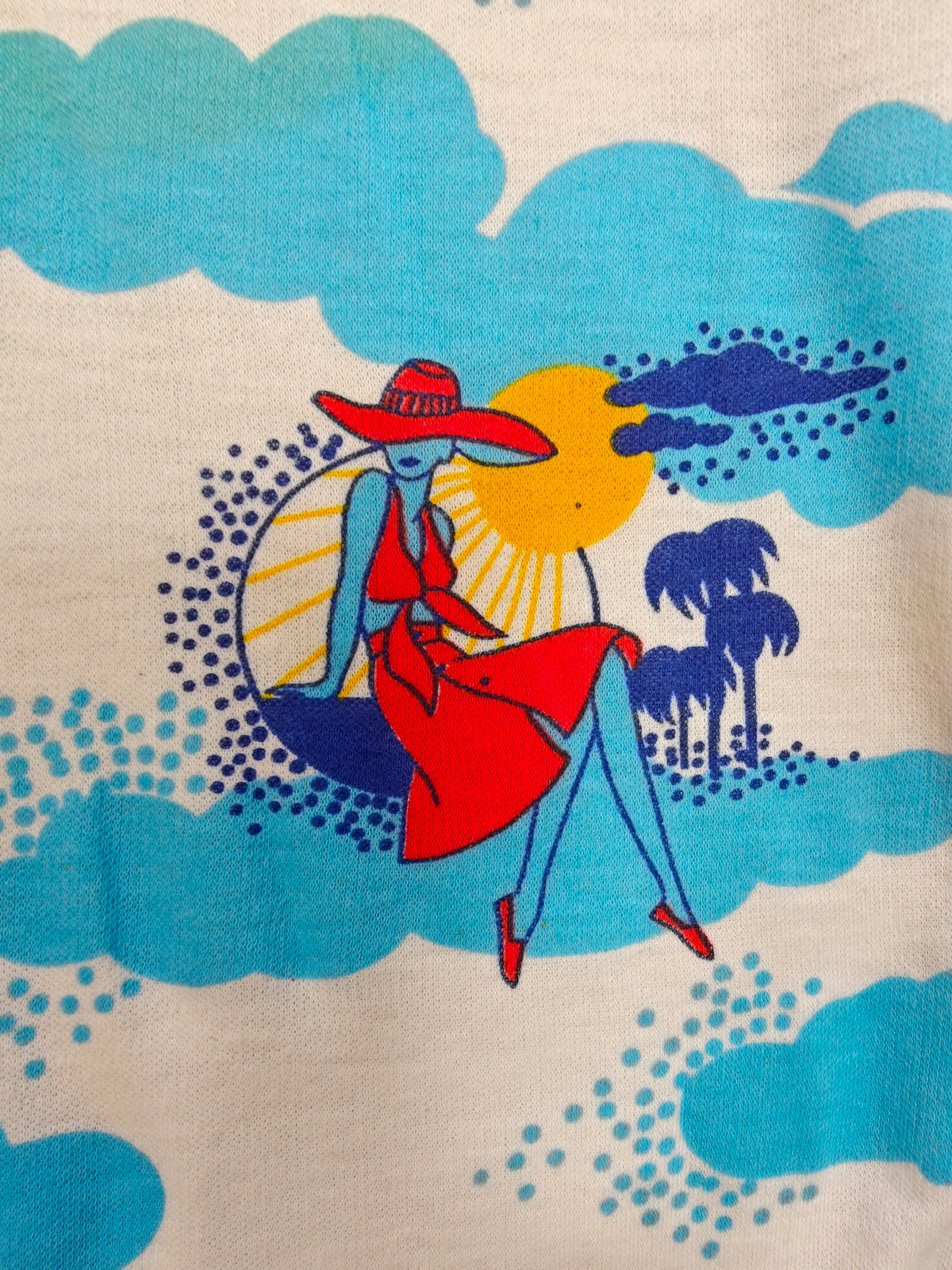 1970s novelty print top - S