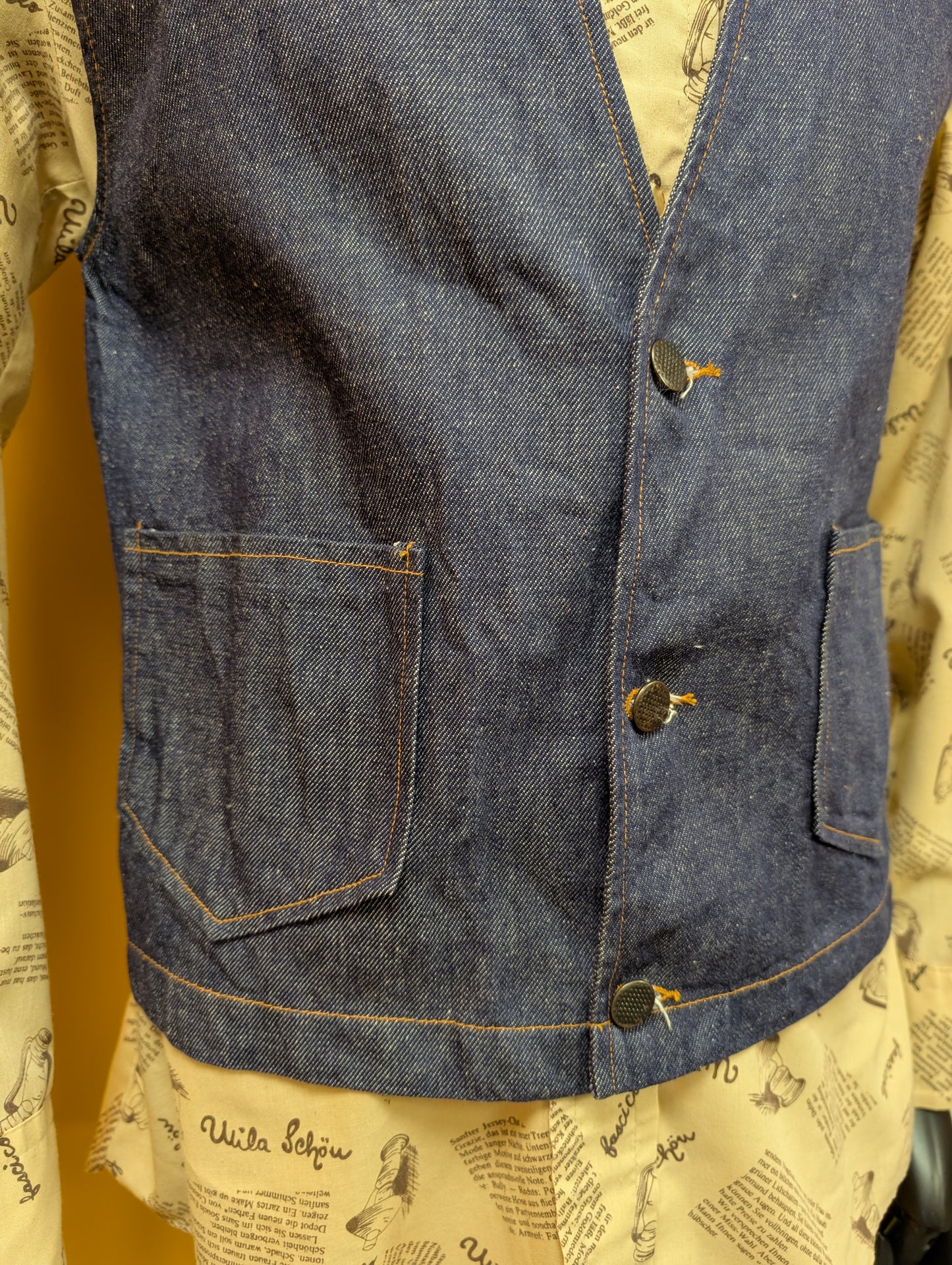 1970s denim waistcoat
