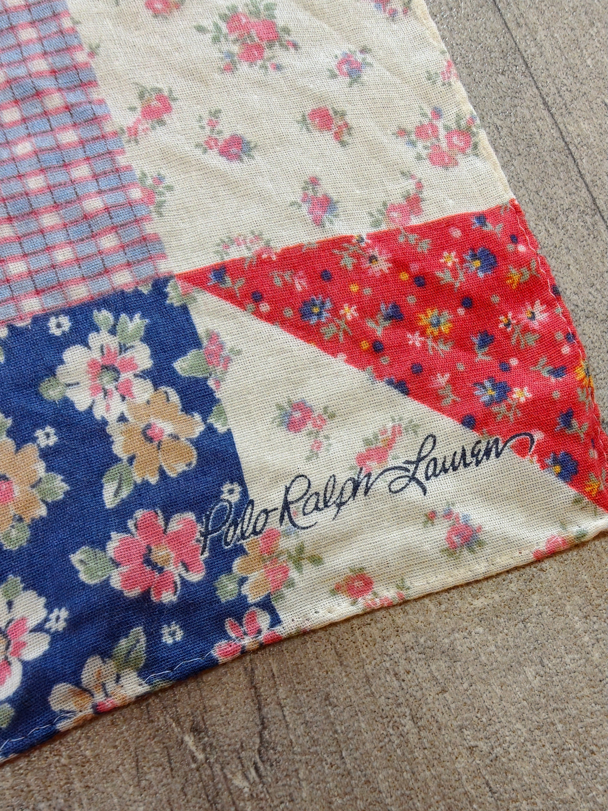 Polo Ralph Lauren patchwork print cotton scarf