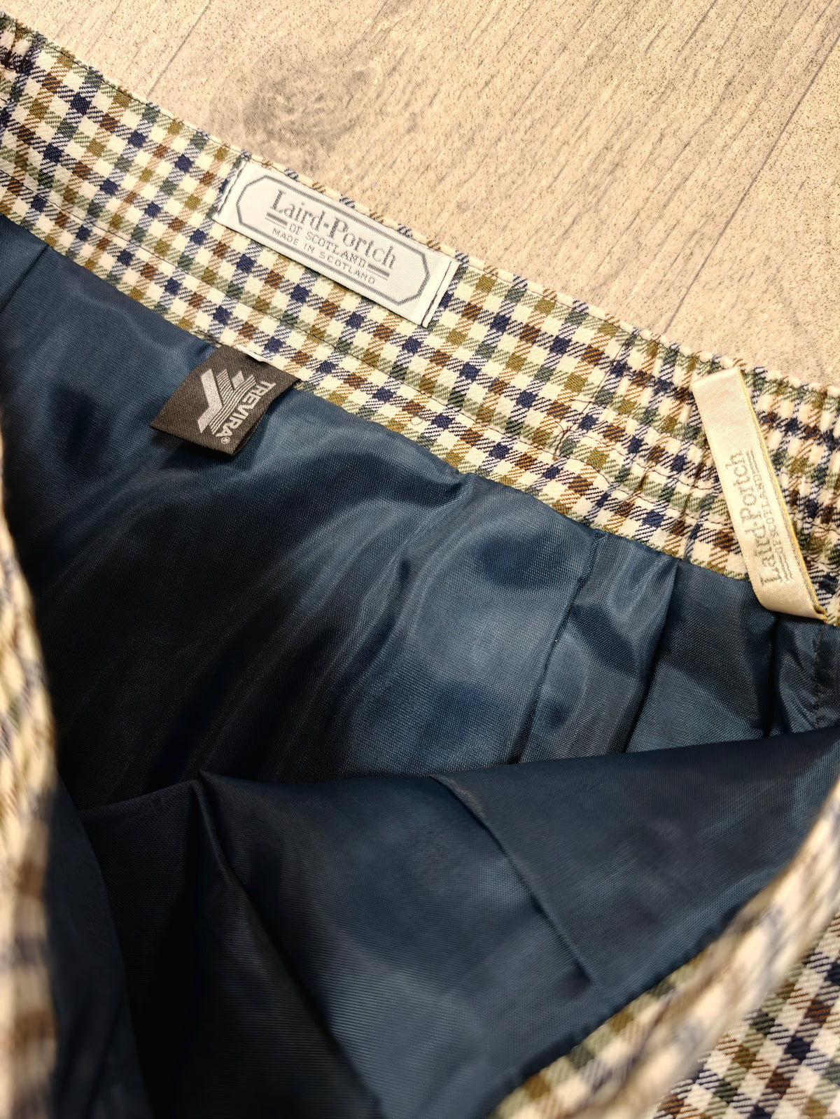 1980s Laird Portch check wool blend skirt - 30" waist
