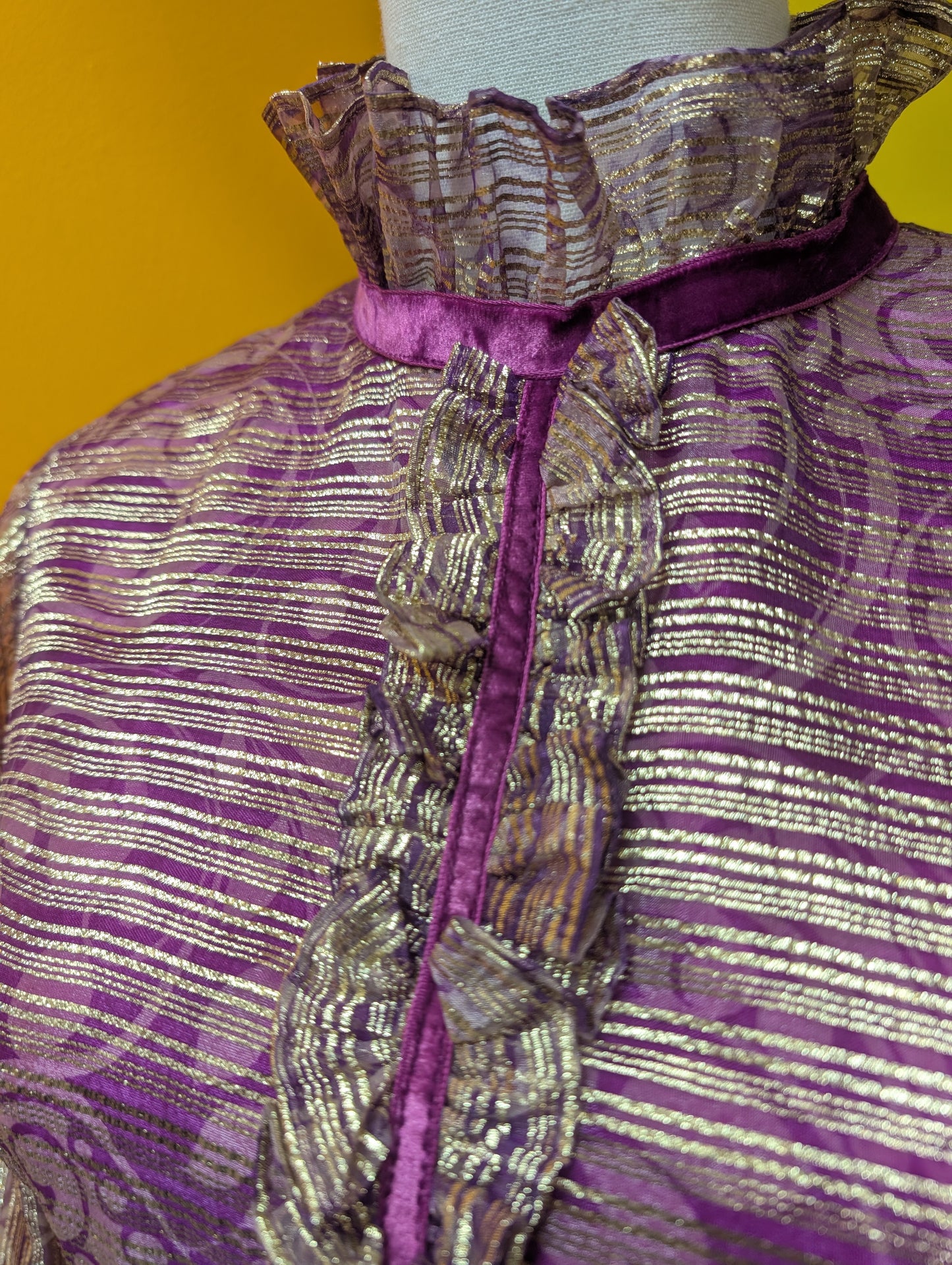 60s/70s Peterson Maid sparkly purple & gold dress - XS/S/6/8