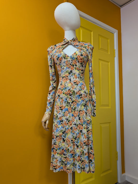1970s Shubette floral dress - XS