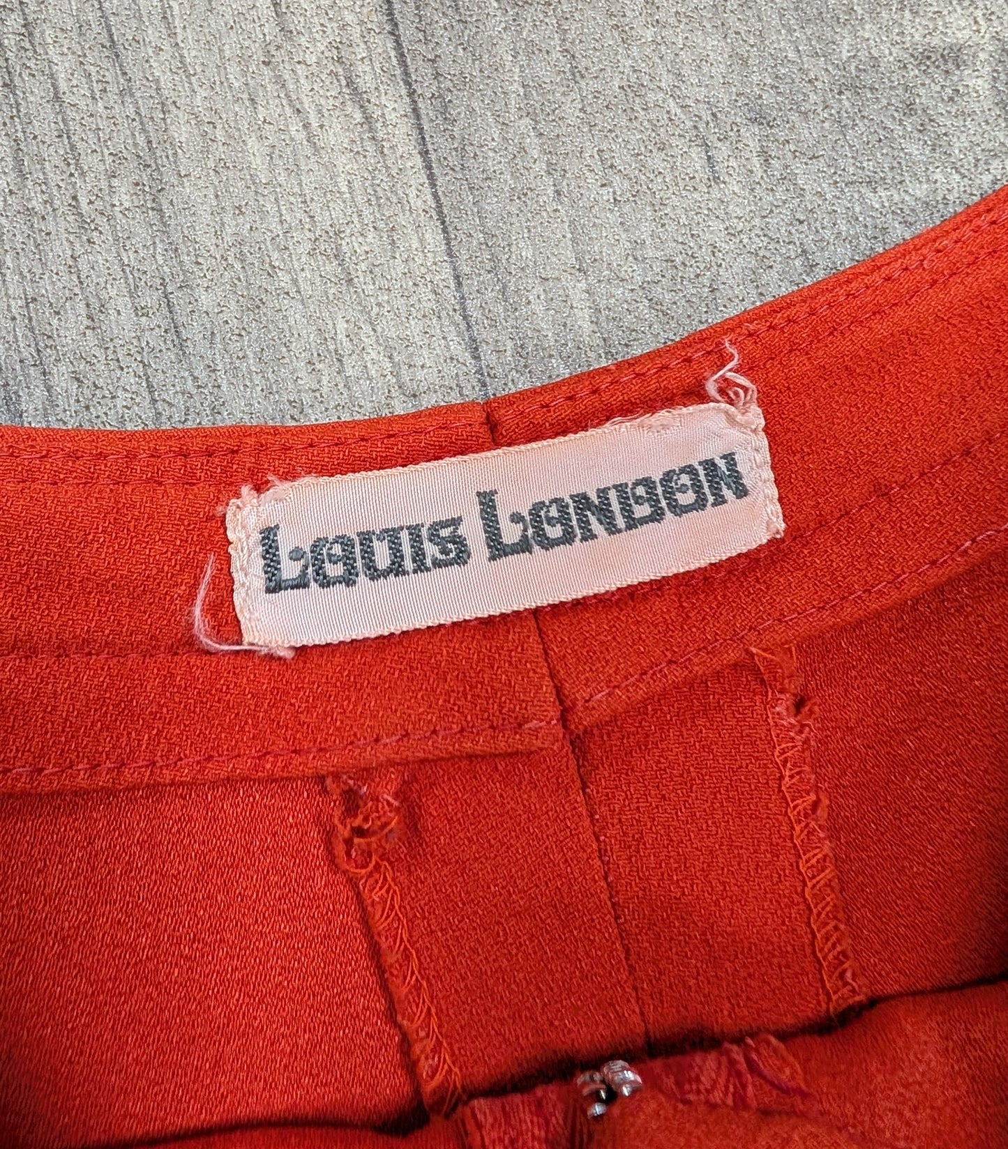 60s/70s Louis London red crepe flares - 23"/24" waist