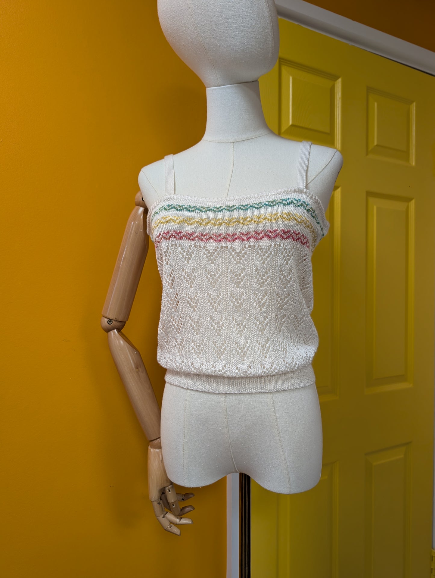 1980s Sunhanit knitted acrylic & lurex 2 piece - XS/S