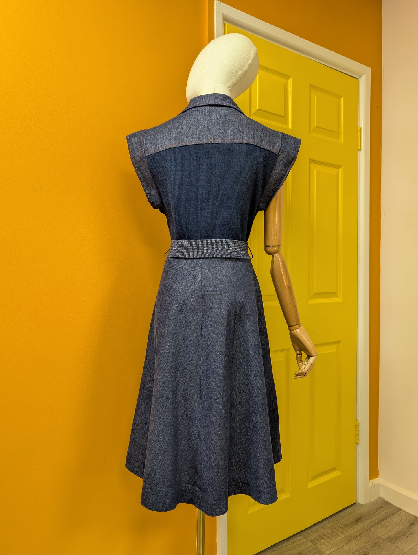 1970s C&A denim dress and belt - S/M/10/12