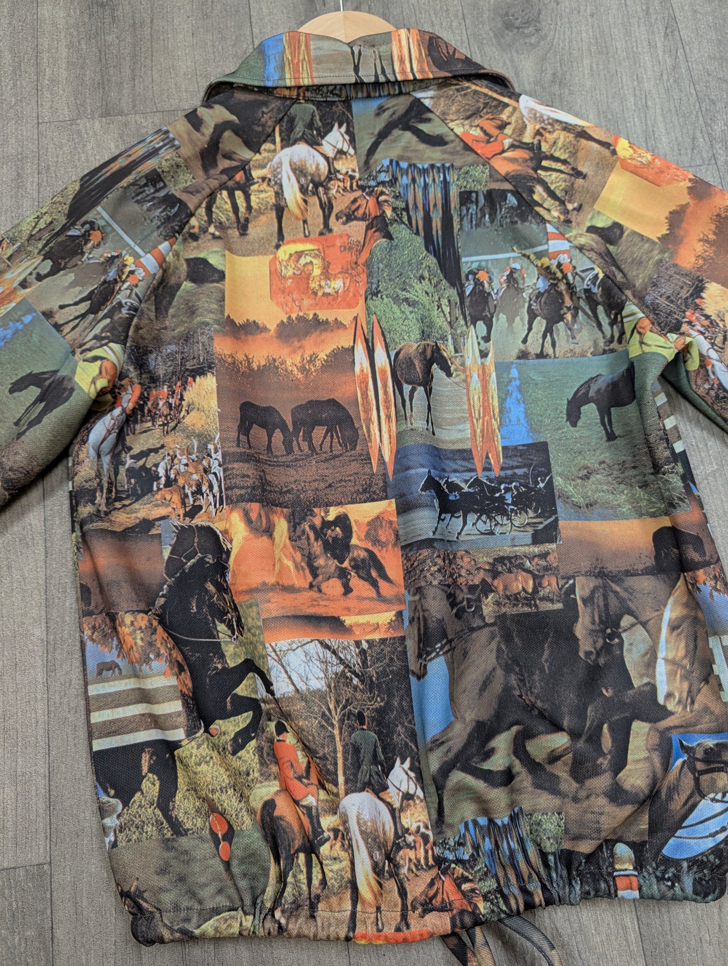 1970s horse print top - S/8/10
