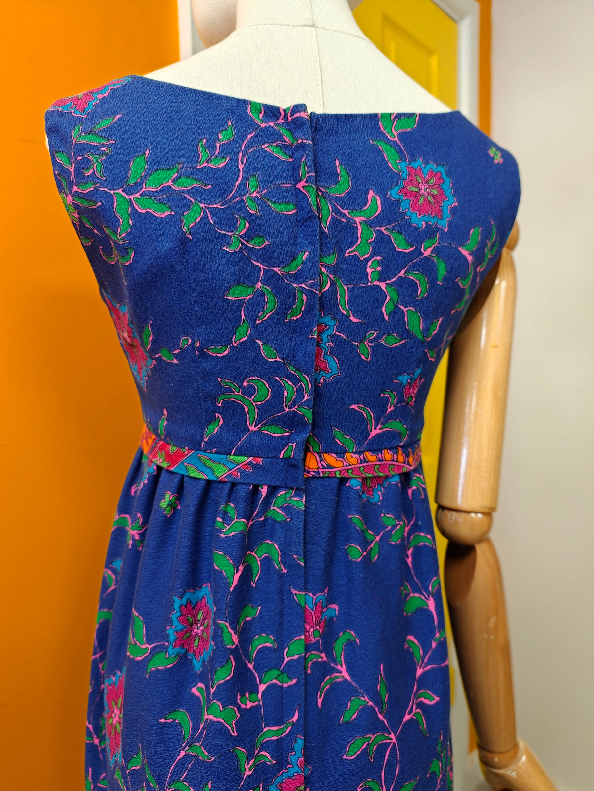 1960s psychedelic paisley cotton dress - XS/6