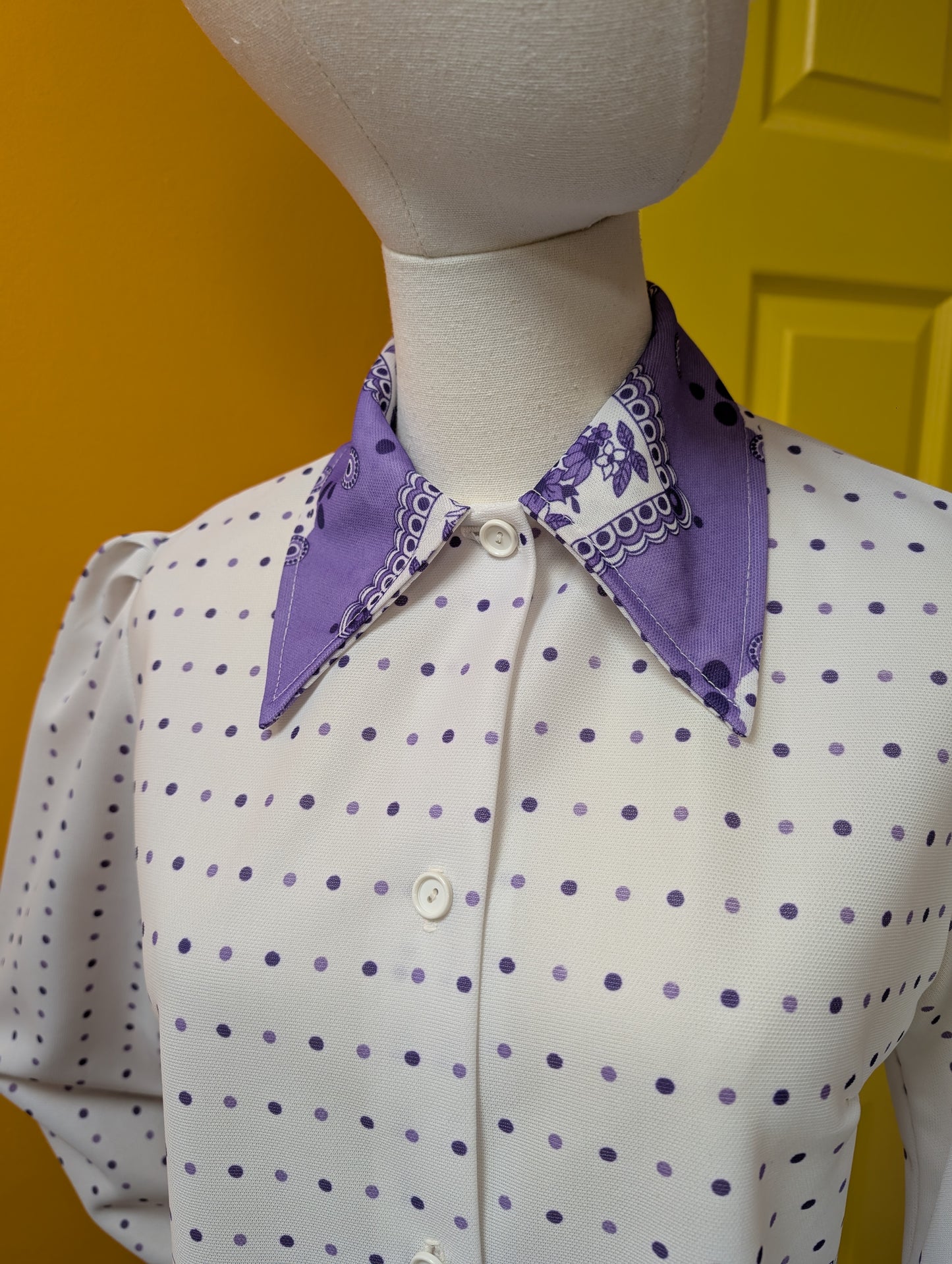 1970s purple/white shirt - S