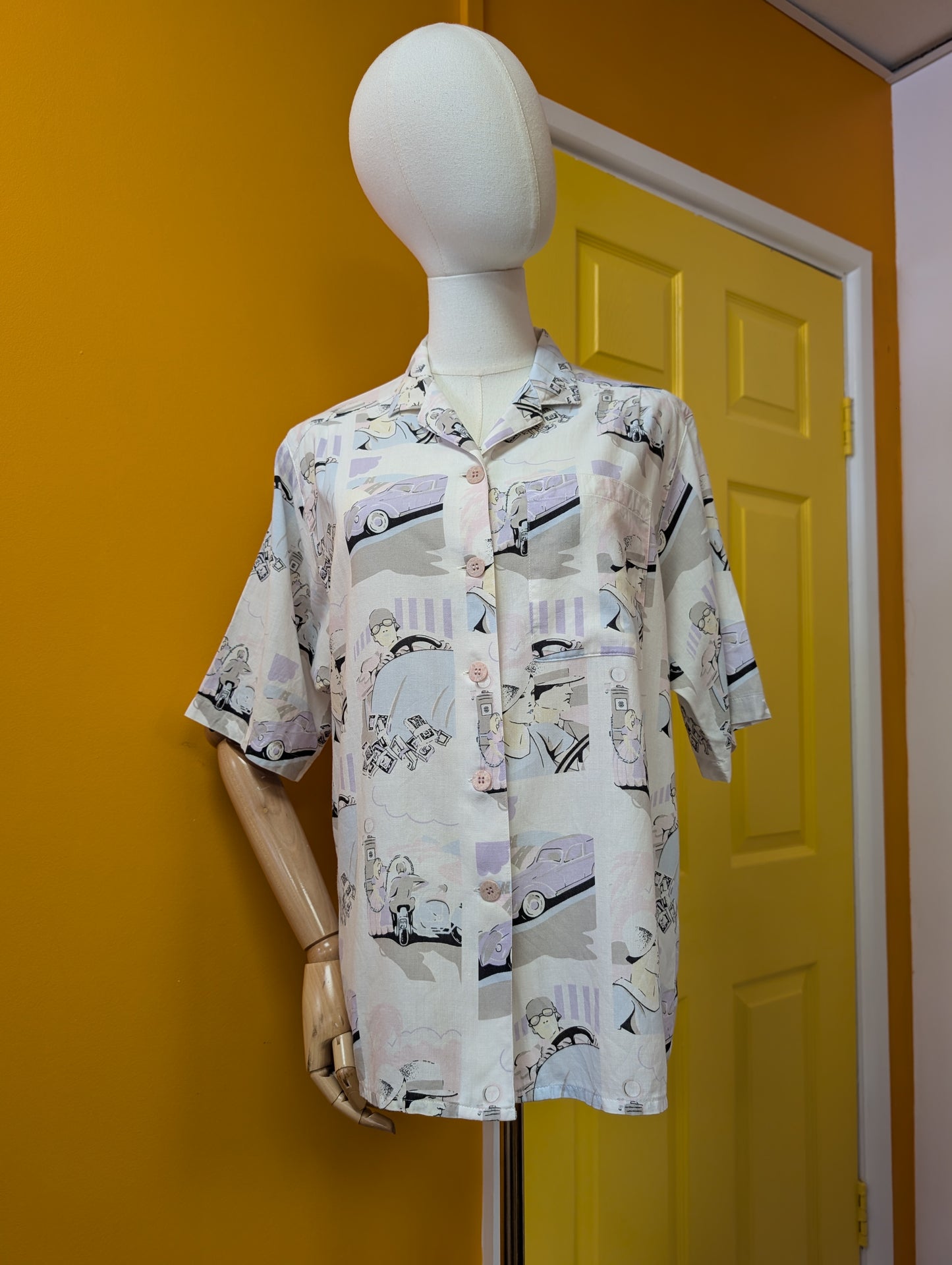 1980s Elkont novelty print shirt - M