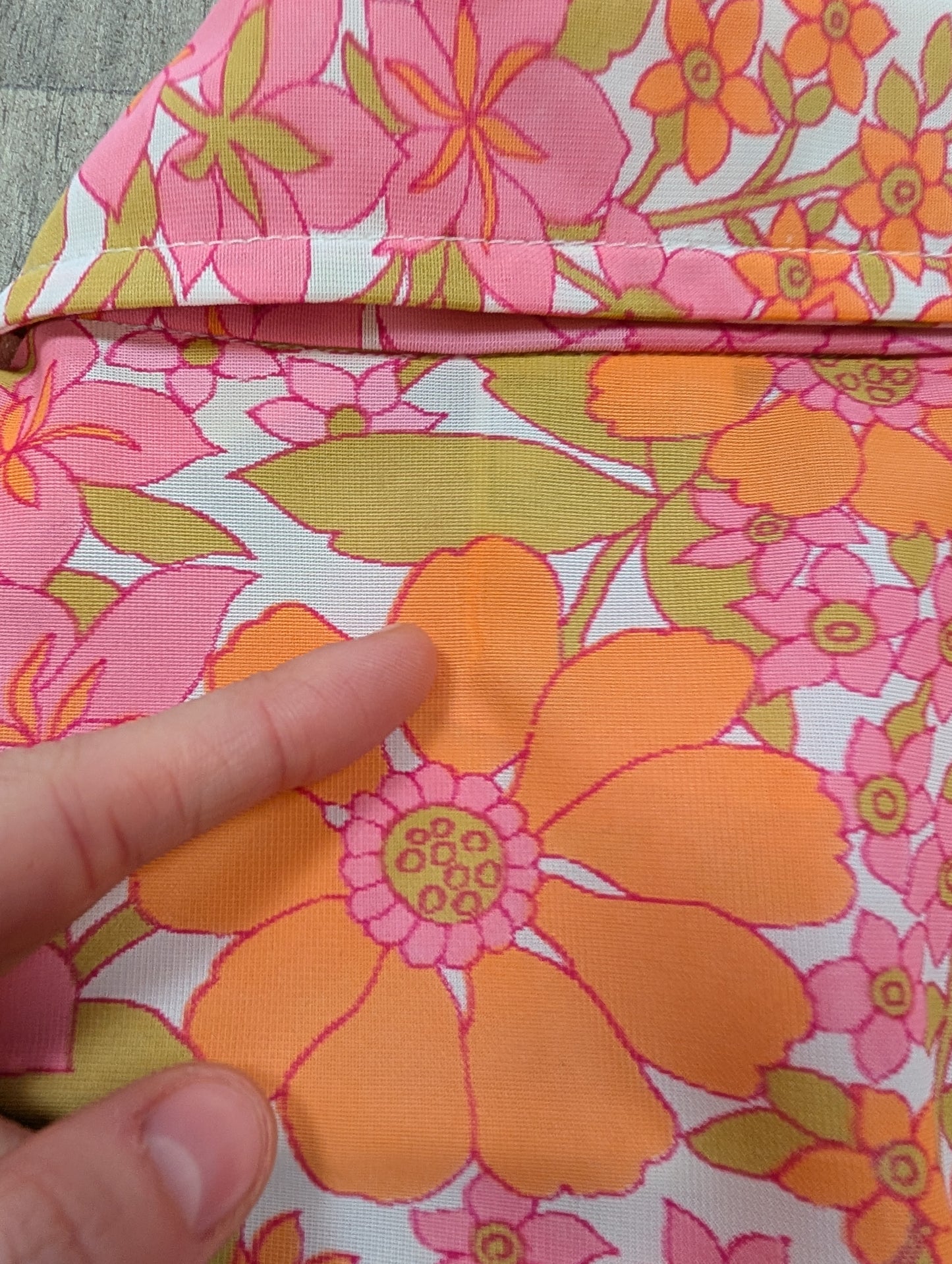 Keynote psychedelic pink/orange floral shirt - M/L