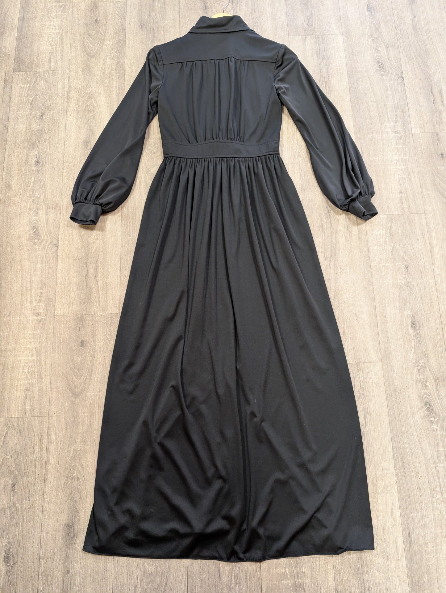 1970s Marion Donaldson black maxi dress - S/8/10