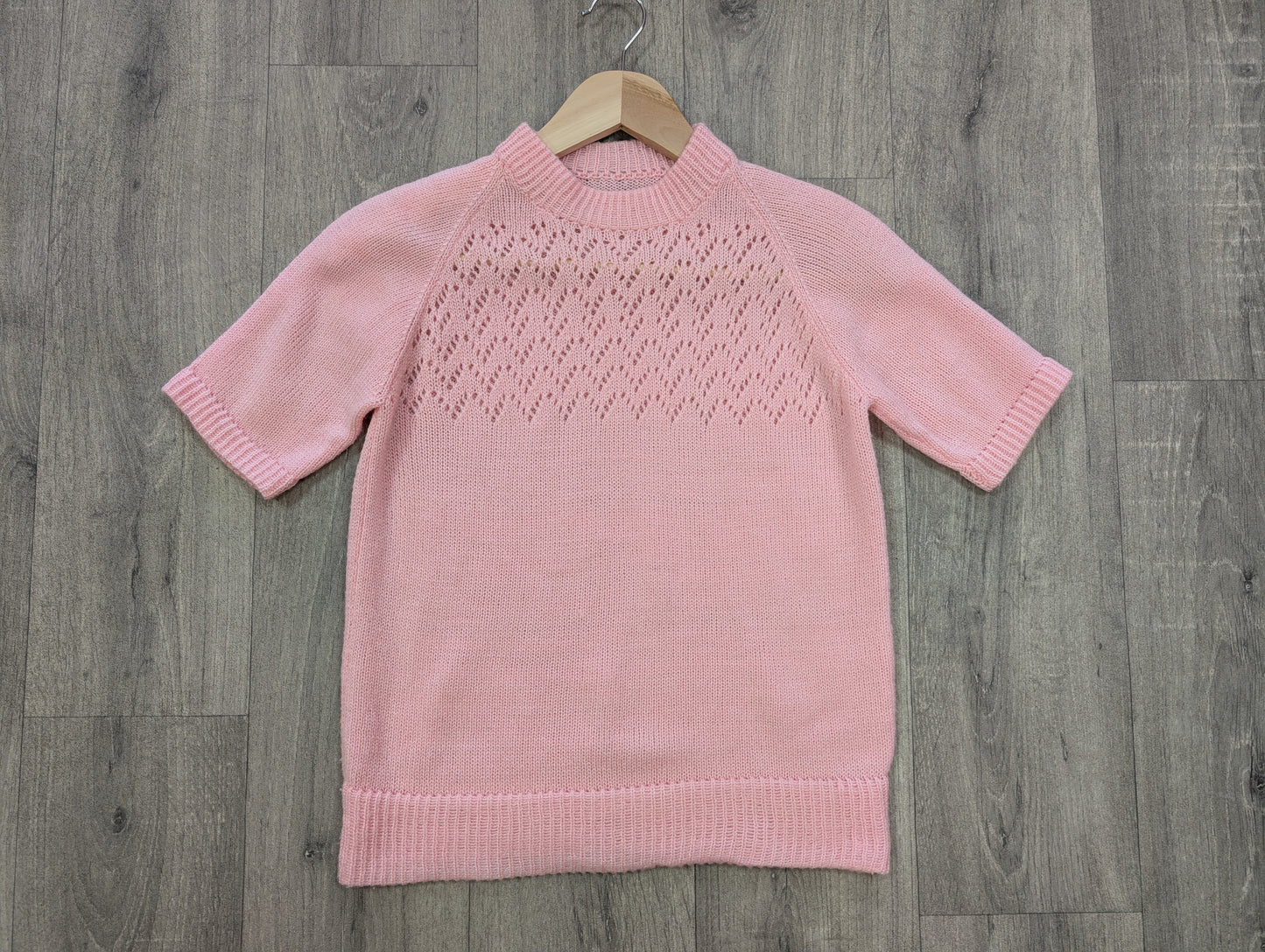 Hand knitted pink jumper - XS/S