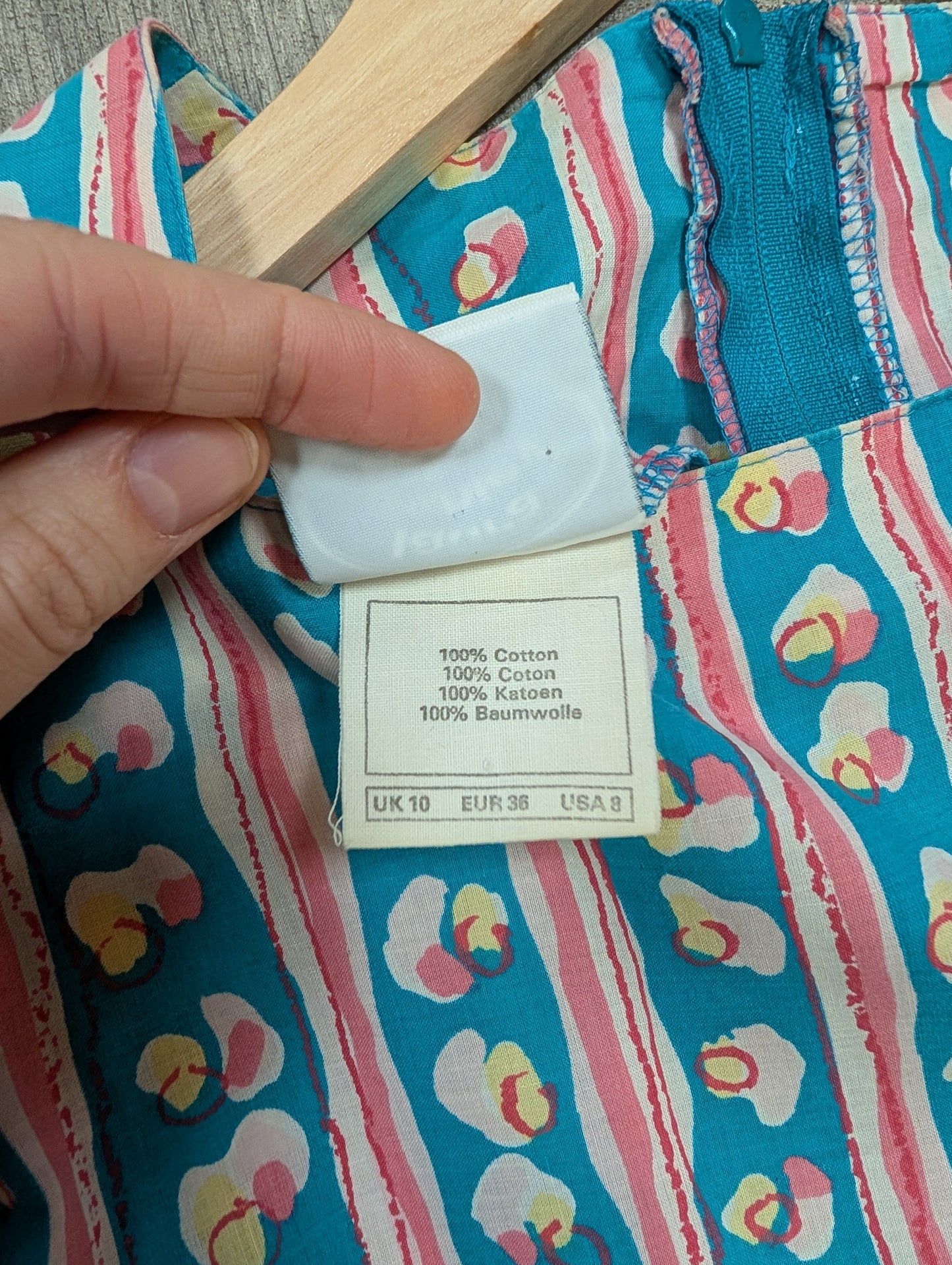 1980s Laura Ashley cotton dress & belt - S/8