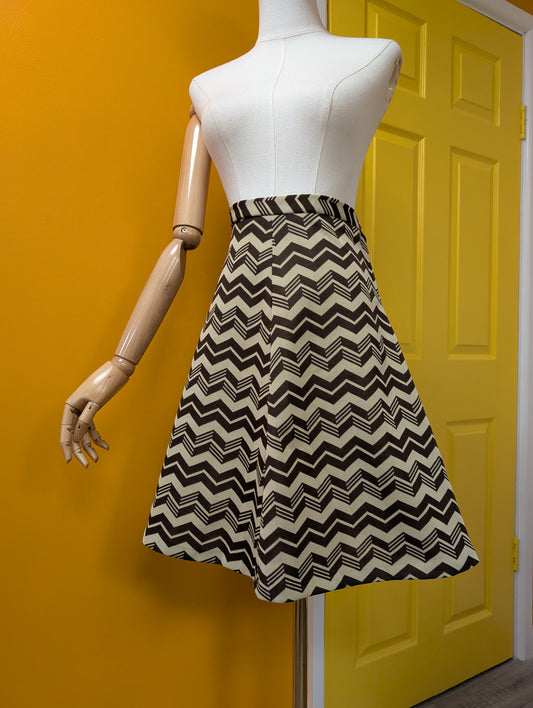 1970s brown skirt - 28" waist