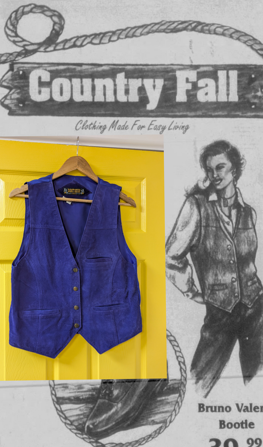 1990s Don't Stop purple suede waistcoat
