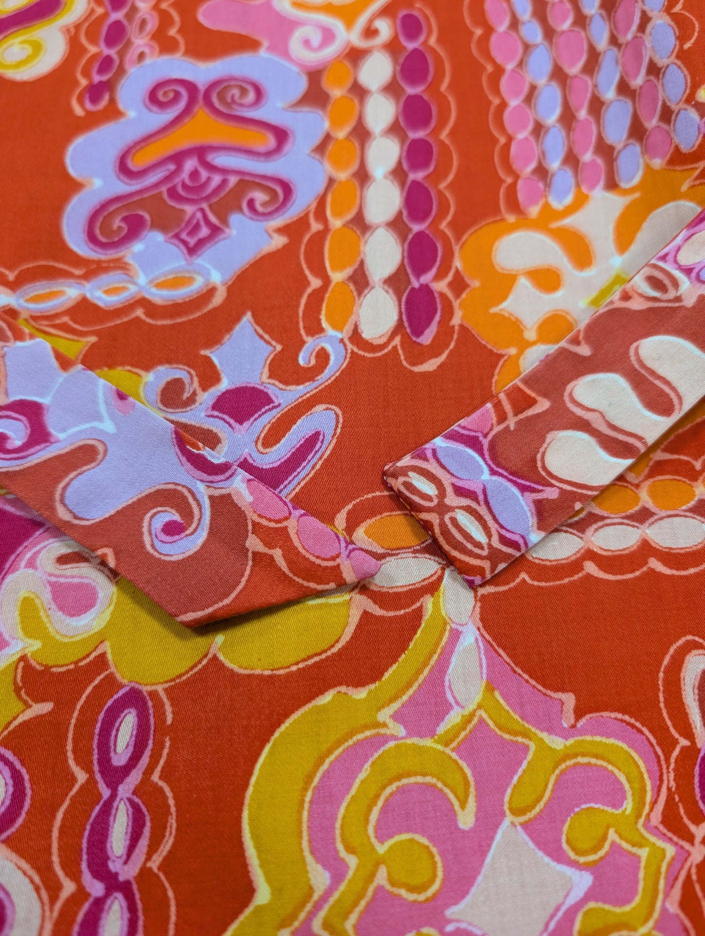 1960s St Michael psychedelic cotton housecoat with belt - S/8/10
