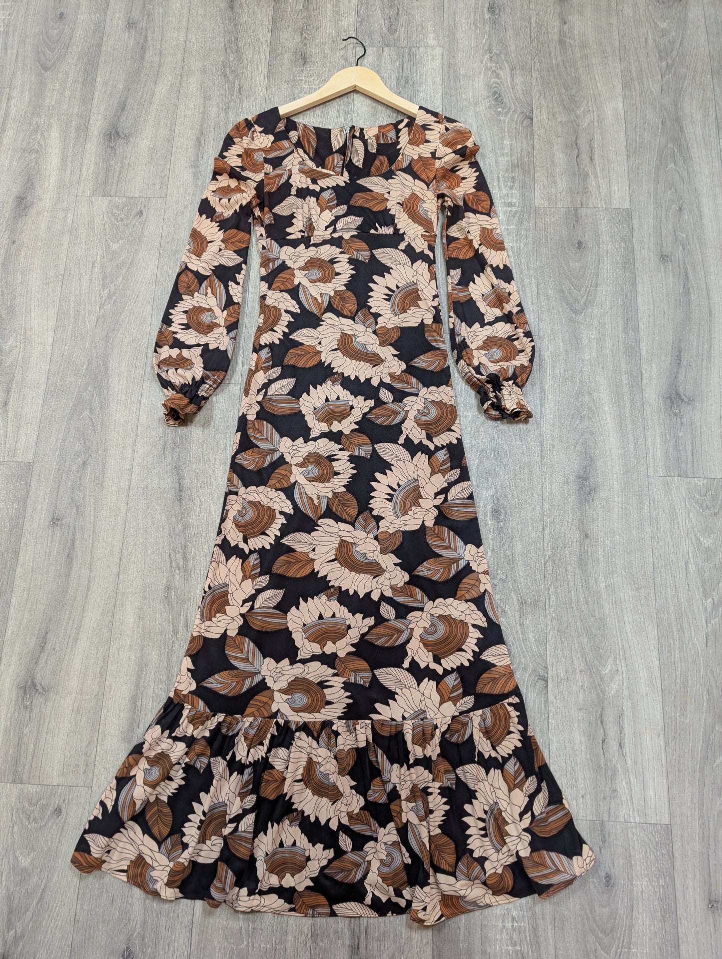 1970s Lewis Barnett floral dress - XS
