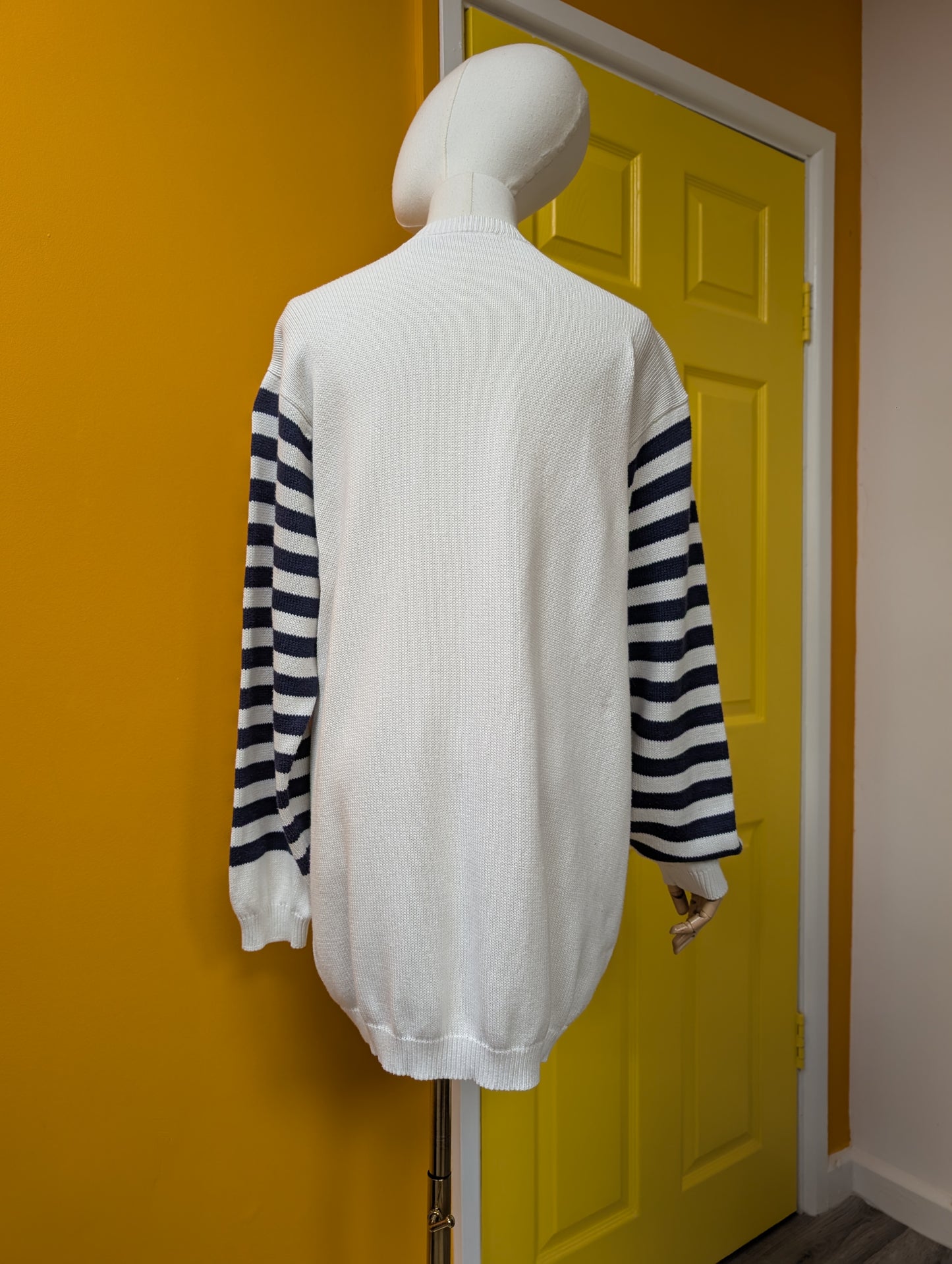 1990s Rene Derhy novelty sailor cotton cardigan - L