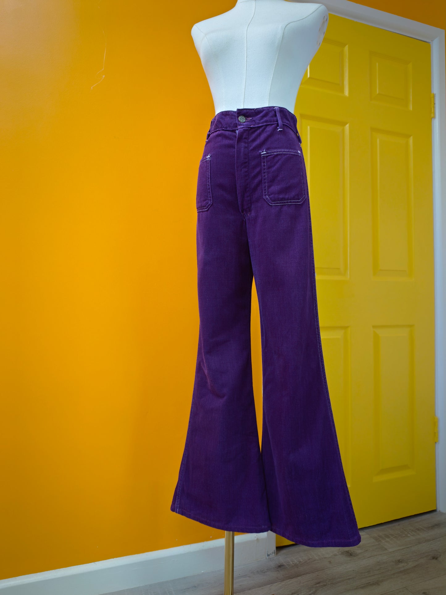 1970s Keynote purple flares - 26" waist
