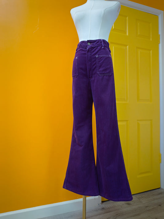 1970s Keynote purple flares - 26" waist