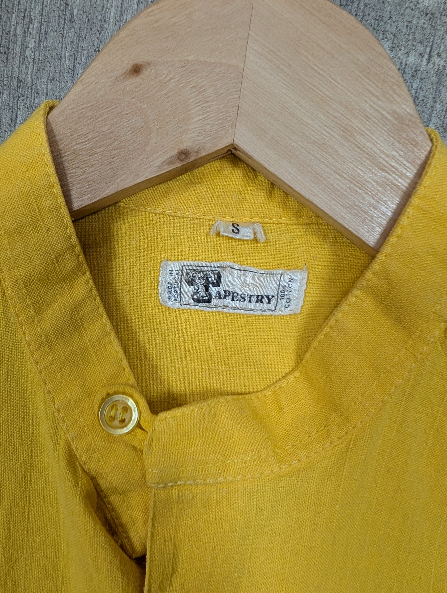 1970s Tapestry yellow cotton shirt