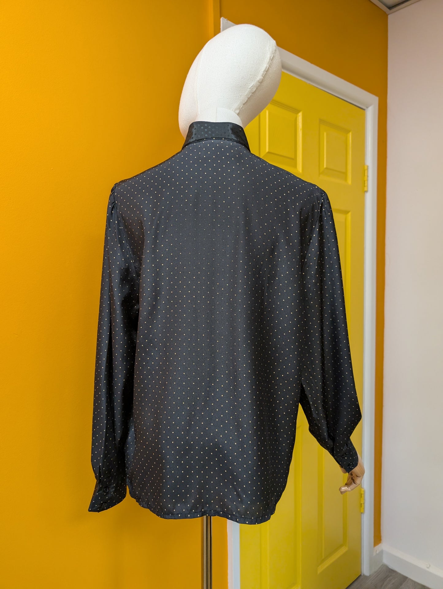 1980s Peepers blouse with neck tie - S/M