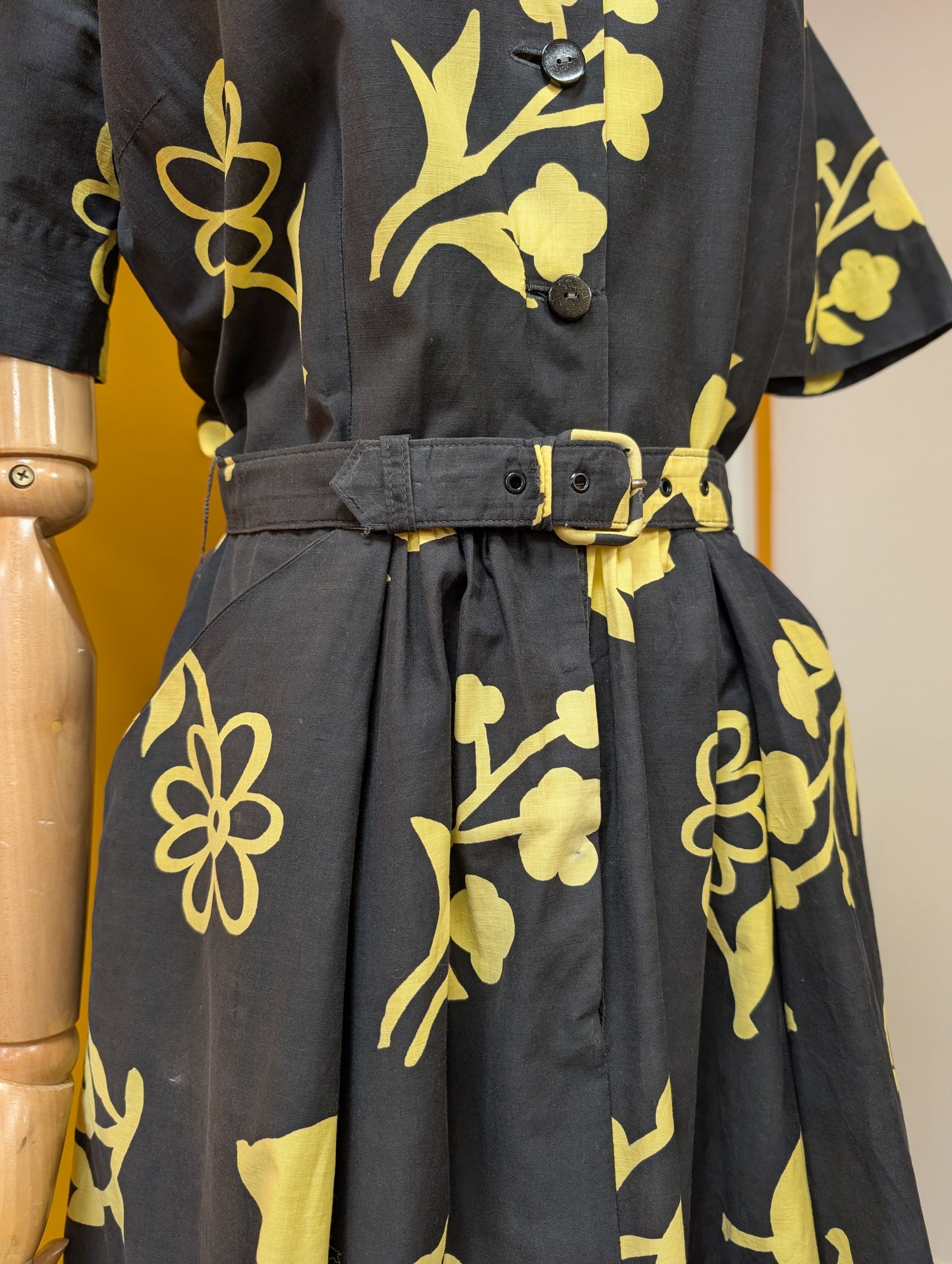1950s Horrockses floral cotton dress & belt