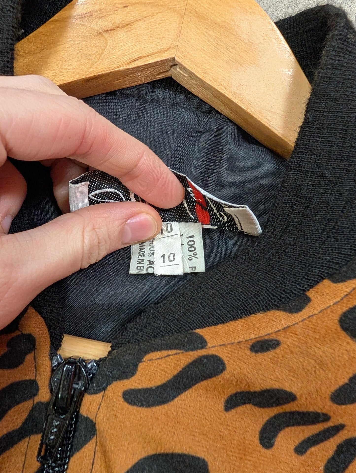 80s/90s leopard print bomber jacket - S