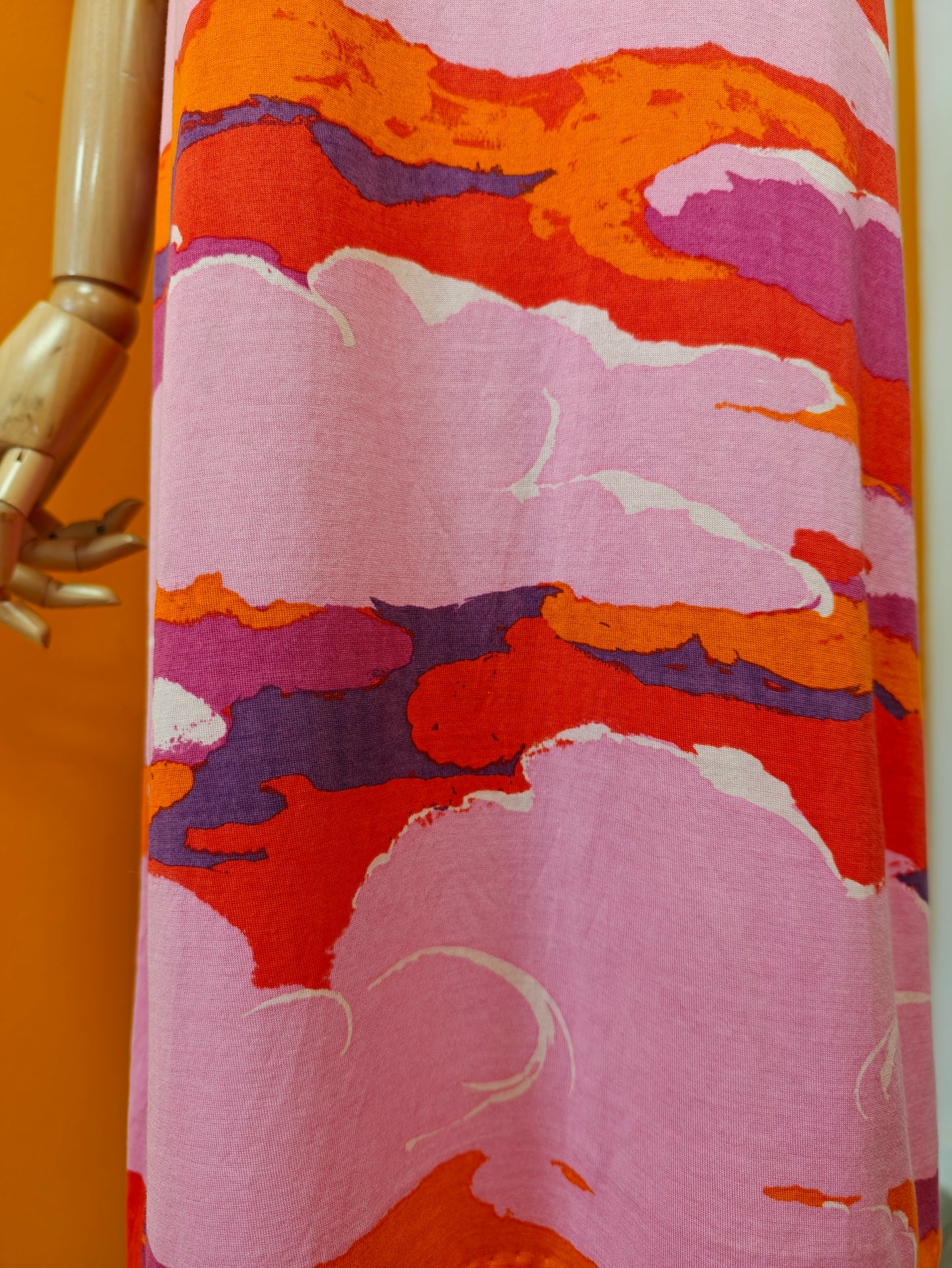1960s Ken Scott psychedelic pink cotton dress - S/M